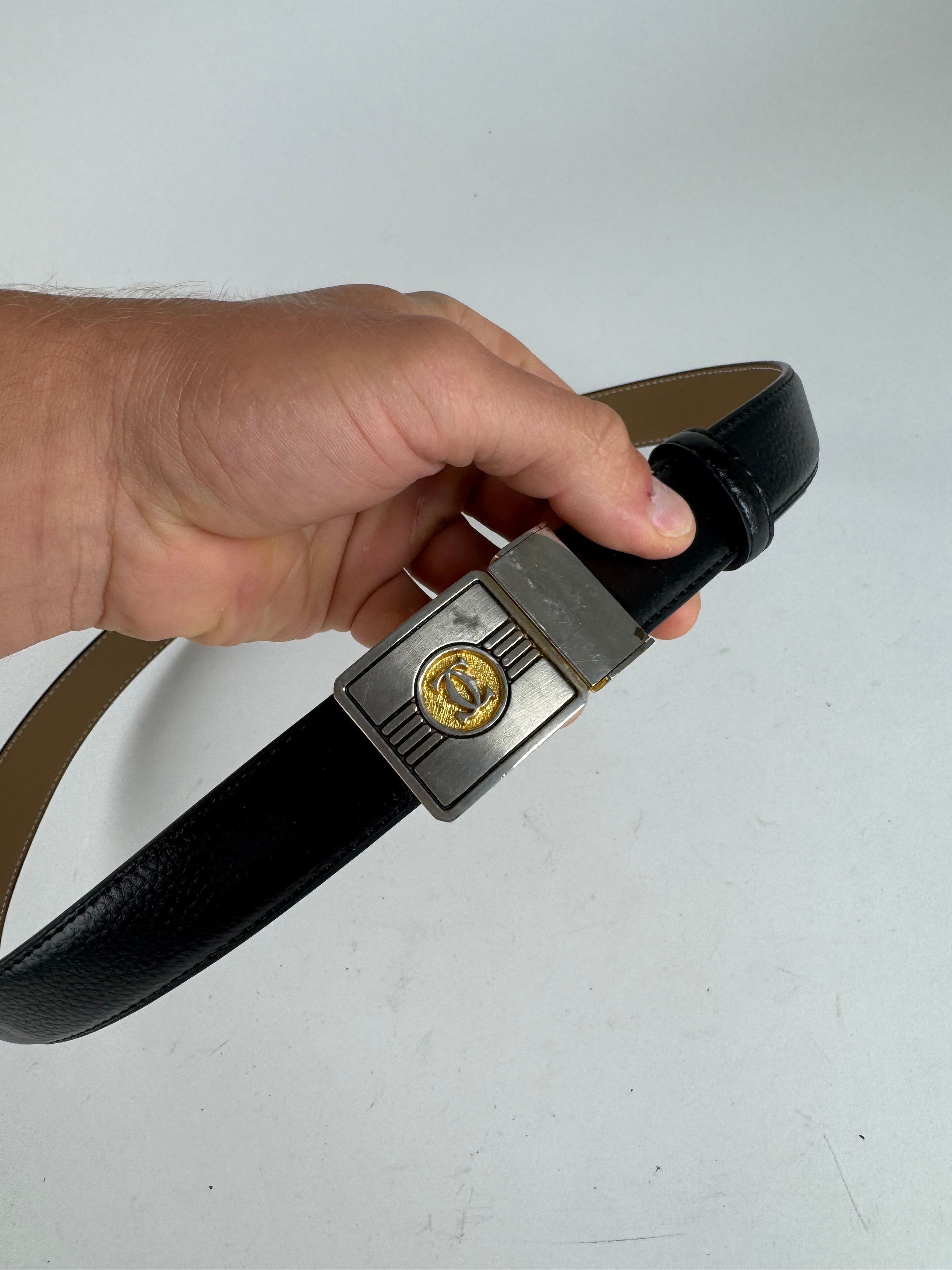 Cartier Vintage Leather belt black Size ONE SIZE - 3 Thumbnail