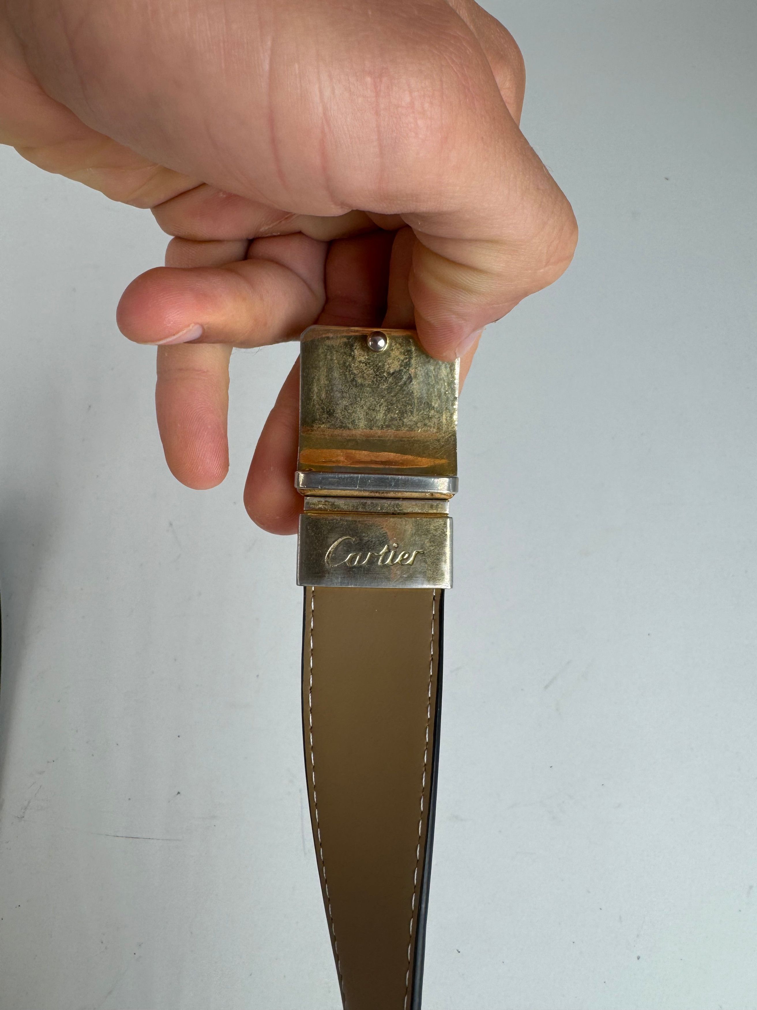 Cartier Vintage Leather belt black Size ONE SIZE - 5 Thumbnail