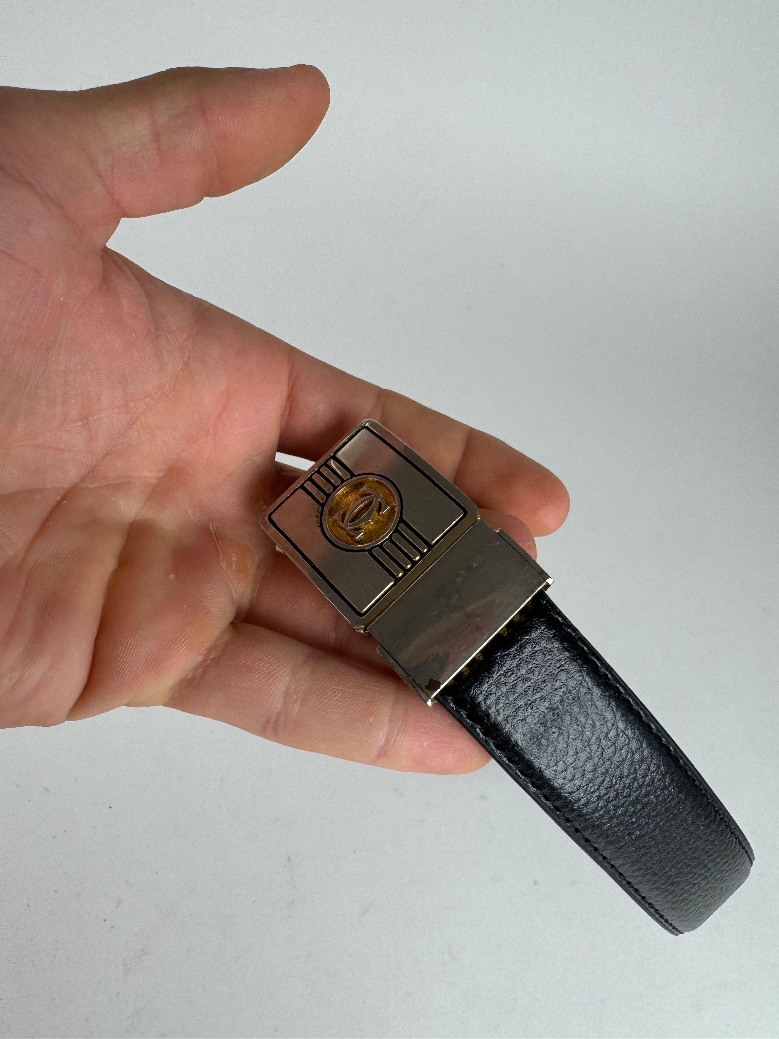 Cartier Vintage Leather belt black Size ONE SIZE - 4 Thumbnail