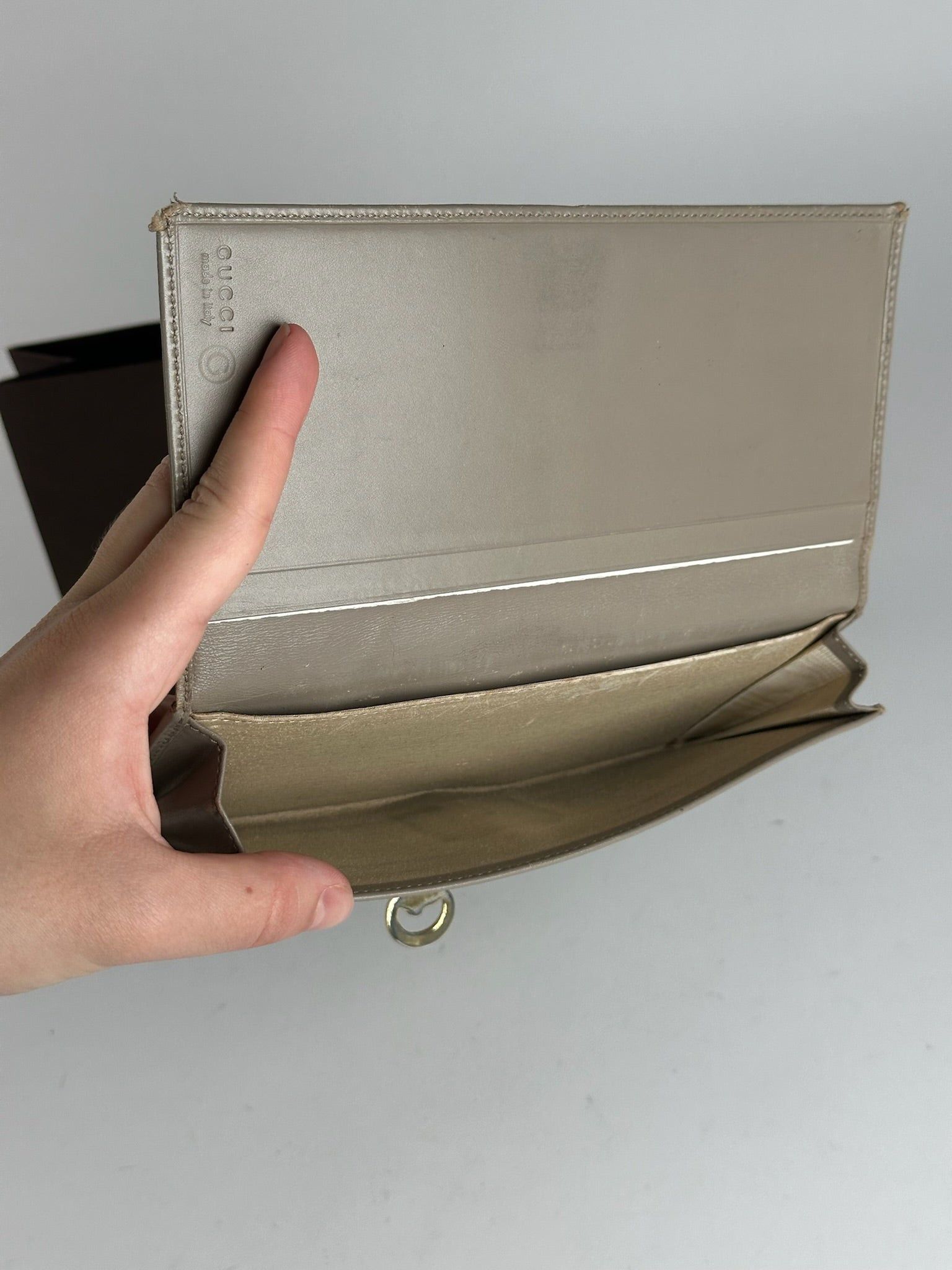 Gucci Vintage Horsebit Patent Leather Wallet beige Size ONE SIZE - 6 Thumbnail