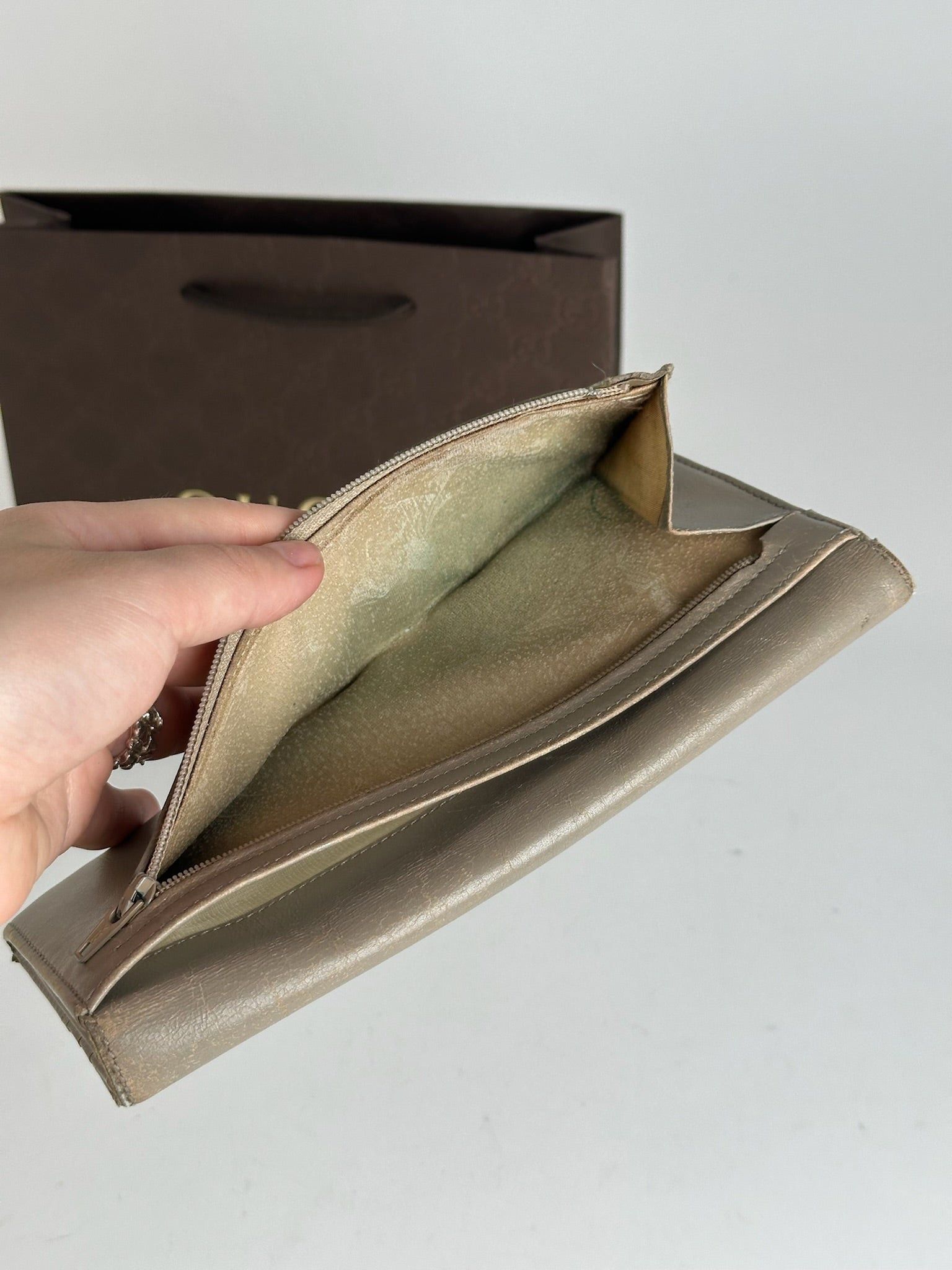 Gucci Vintage Horsebit Patent Leather Wallet beige Size ONE SIZE - 4 Thumbnail