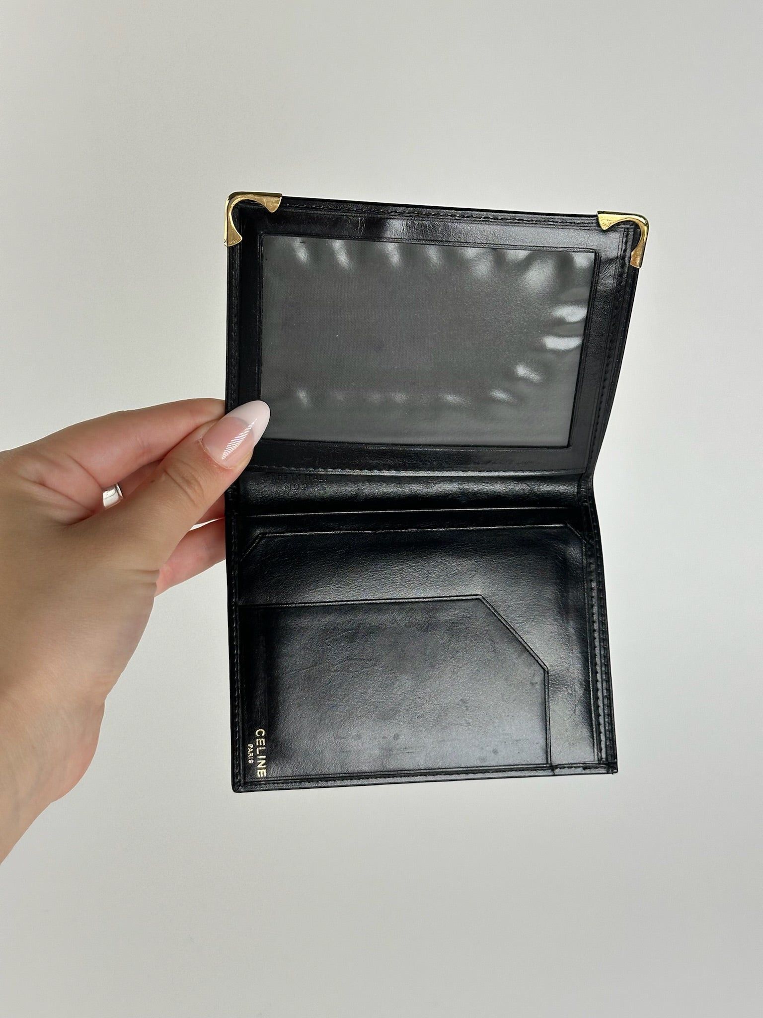 Celine Vintage Paris Foldable Leather wallet black Size ONE SIZE - 7 Thumbnail