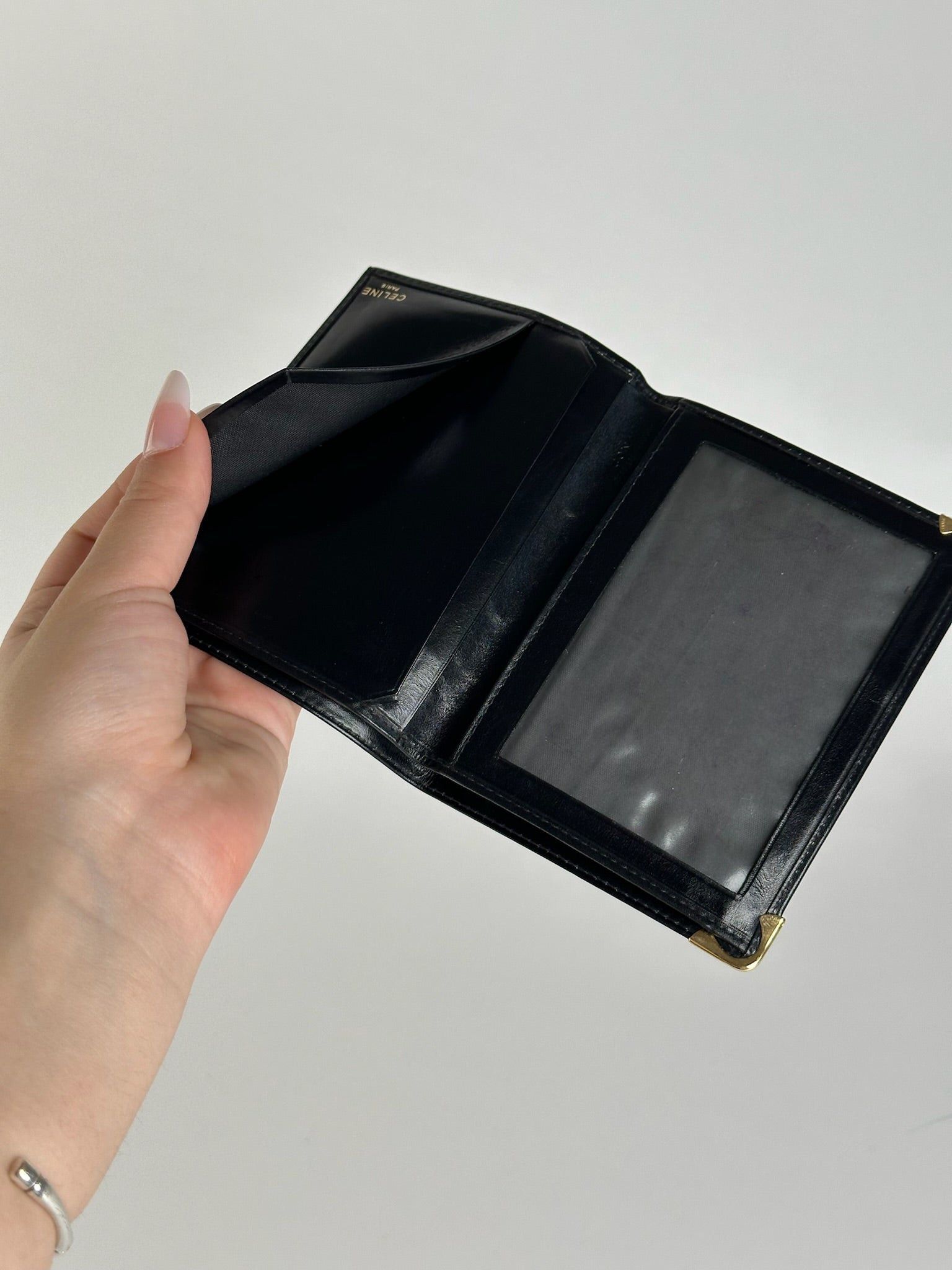 Celine Vintage Paris Foldable Leather wallet black Size ONE SIZE - 5 Thumbnail