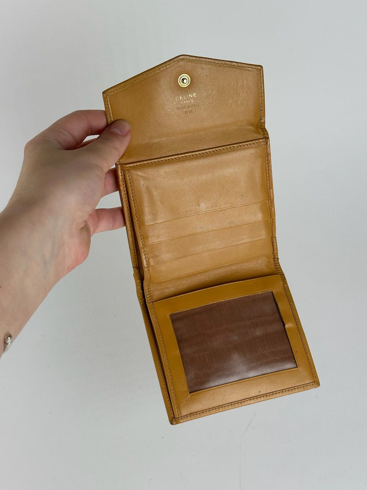 Celine Vintage Leather Monogram Wallet Brown Size ONE SIZE - 3 Thumbnail
