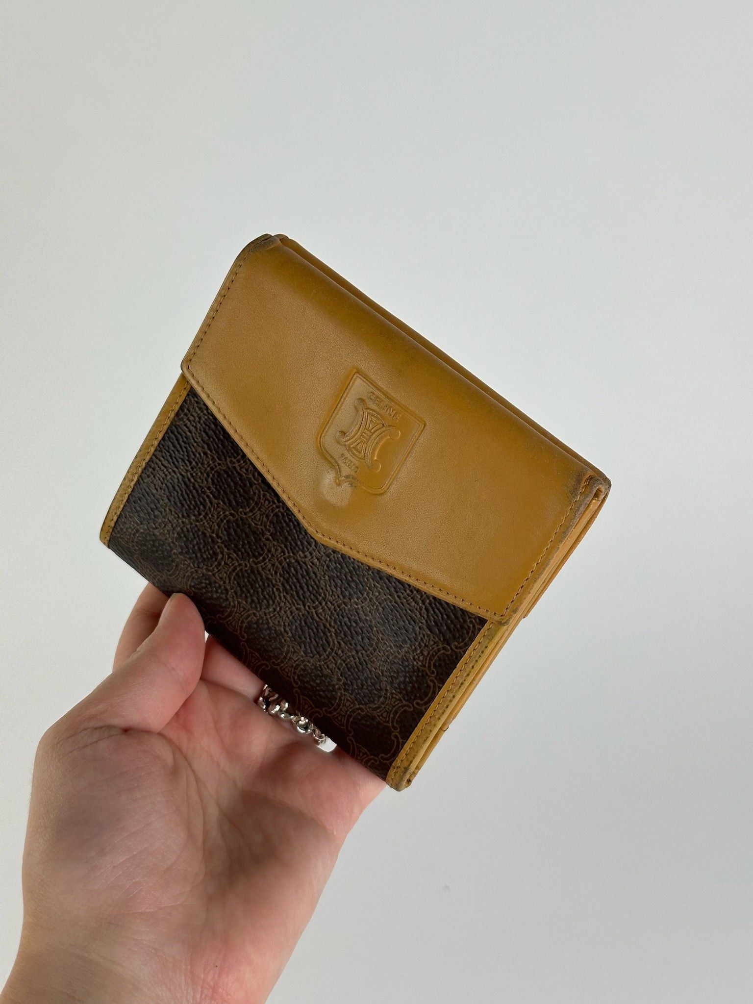 Celine Vintage Leather Monogram Wallet Brown Size ONE SIZE - 2 Thumbnail