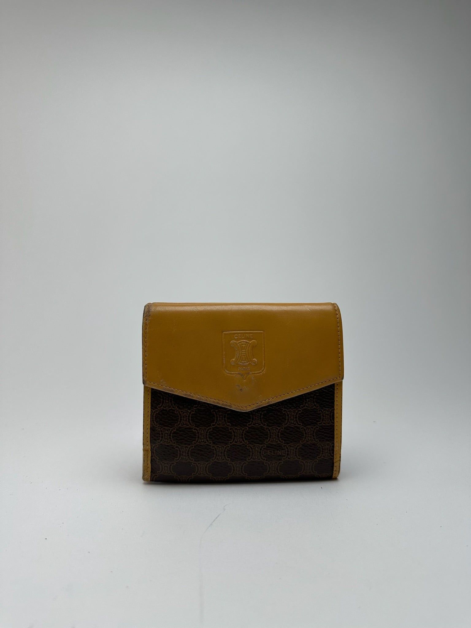 Celine Vintage Leather Monogram Wallet Brown Size ONE SIZE - 11 Thumbnail