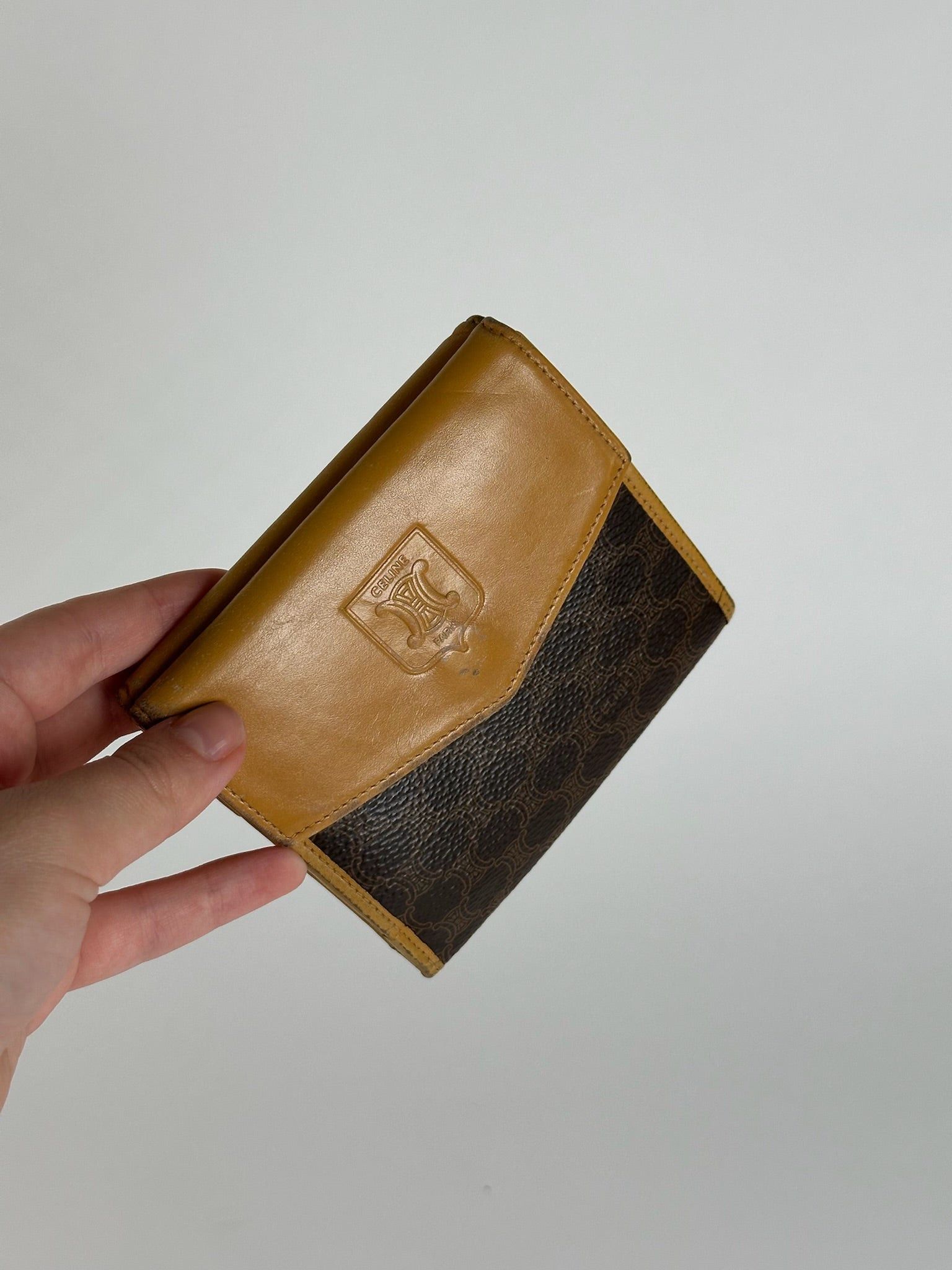 Celine Vintage Leather Monogram Wallet Brown Size ONE SIZE - 9 Thumbnail
