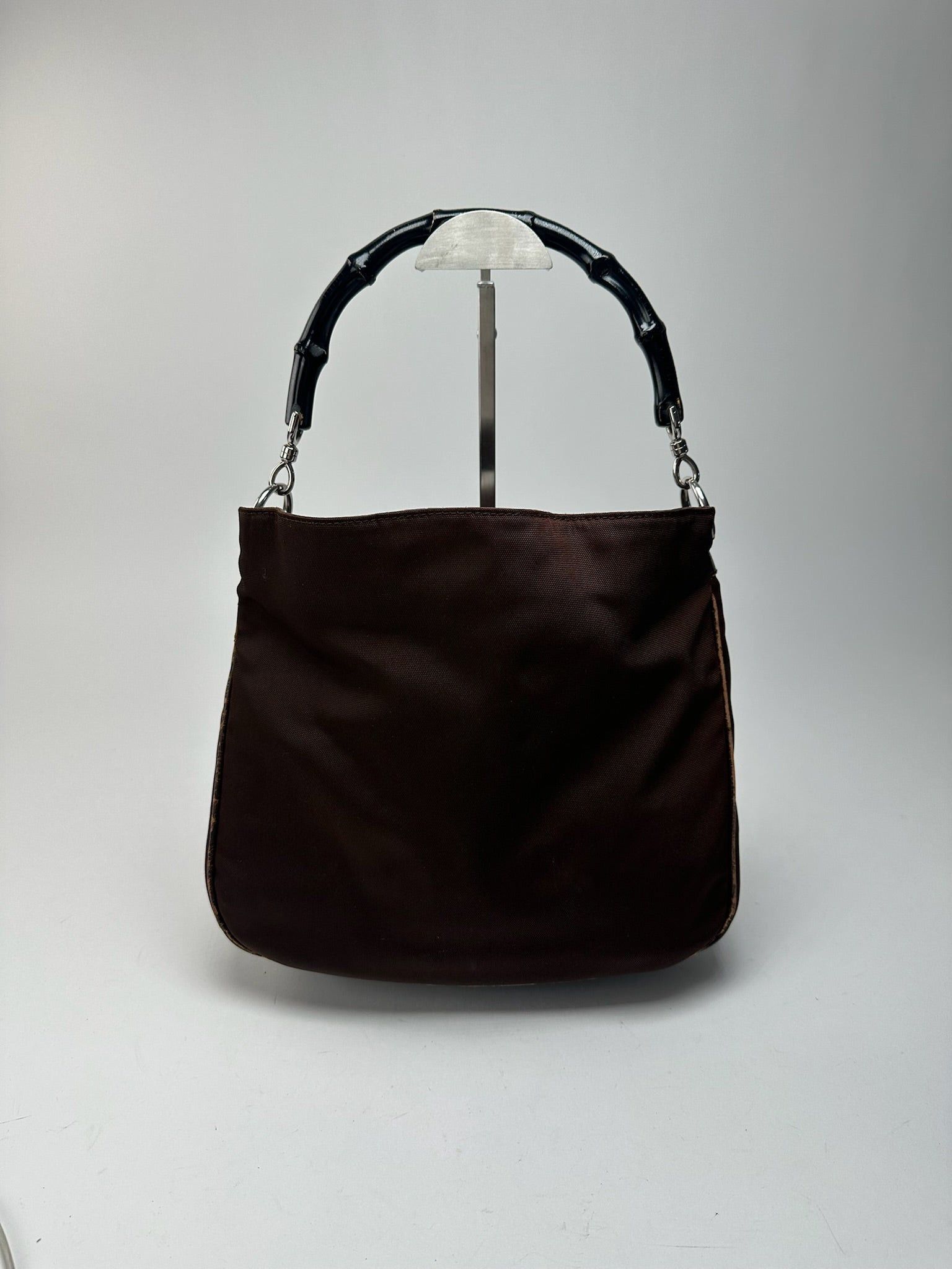 Gucci Vintage Bambo Polyester Bag Brown Size ONE SIZE - 3 Thumbnail