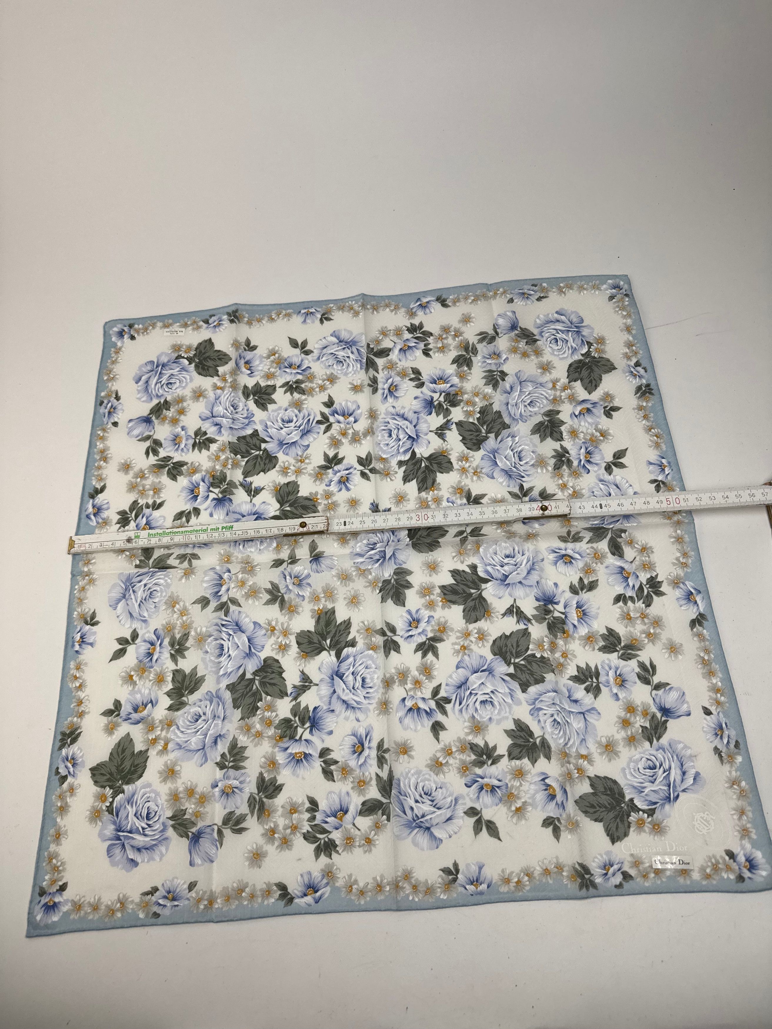 Dior Vintage Scarf Blue White Size ONE SIZE - 2 Thumbnail