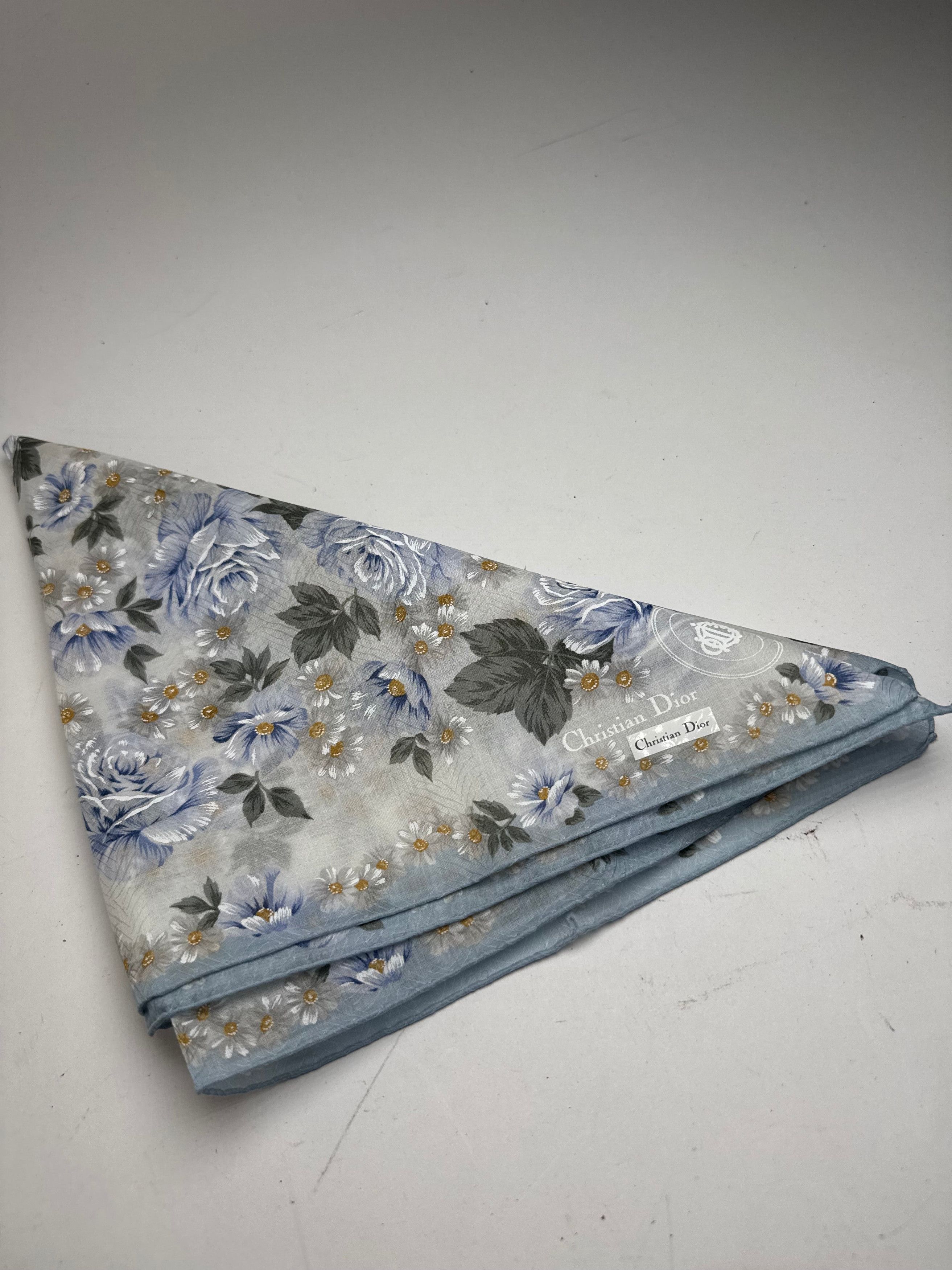 Dior Vintage Scarf Blue White Size ONE SIZE - 10 Thumbnail