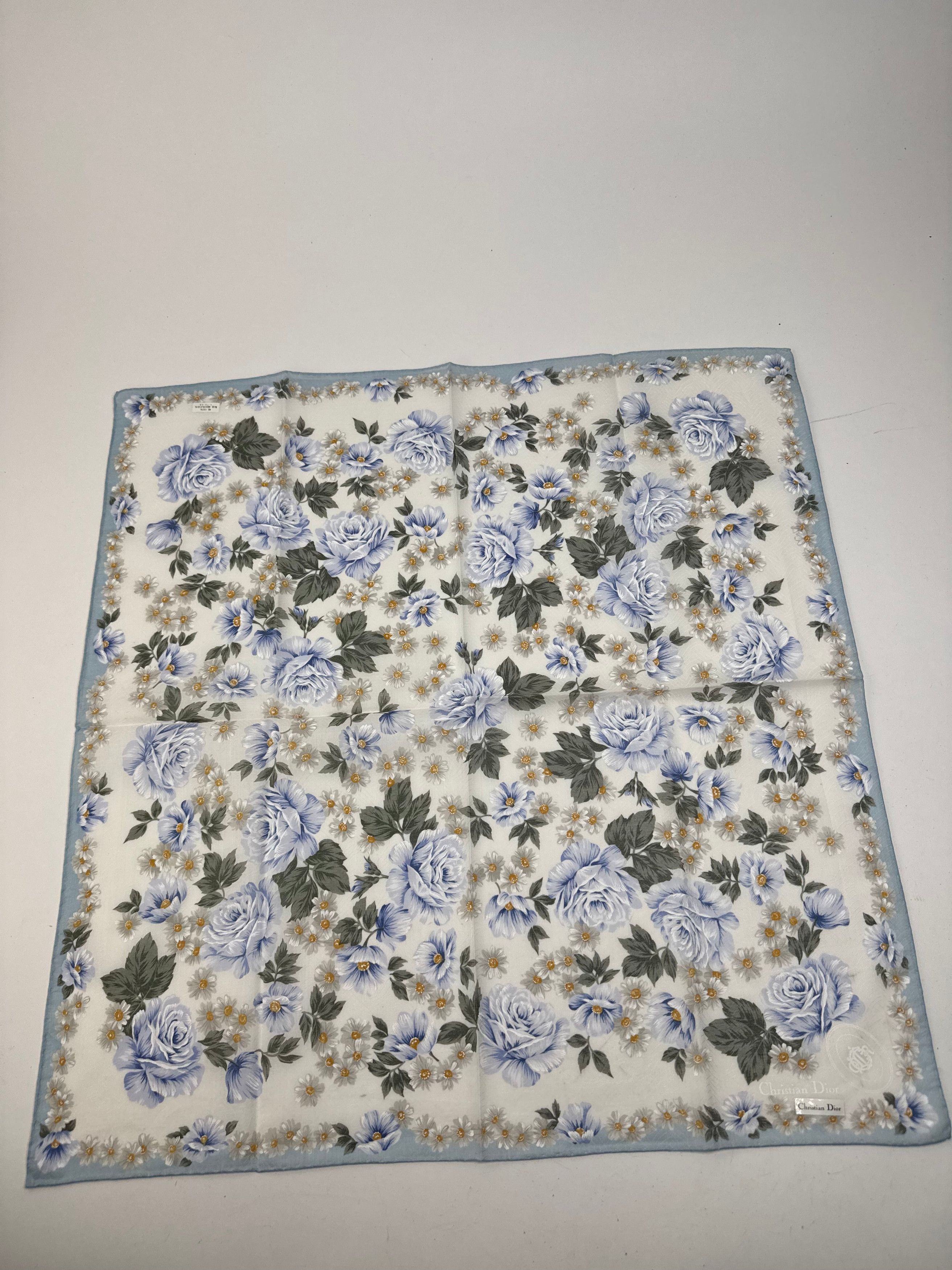 Dior Vintage Scarf Blue White Size ONE SIZE - 11 Thumbnail