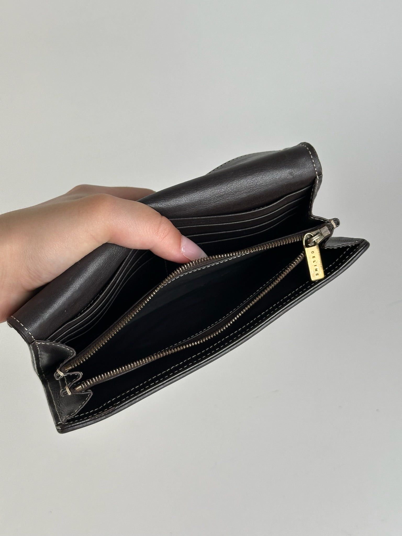 Celine Vintage Monogram Canvas leather wallet brown Size ONE SIZE - 14 Thumbnail