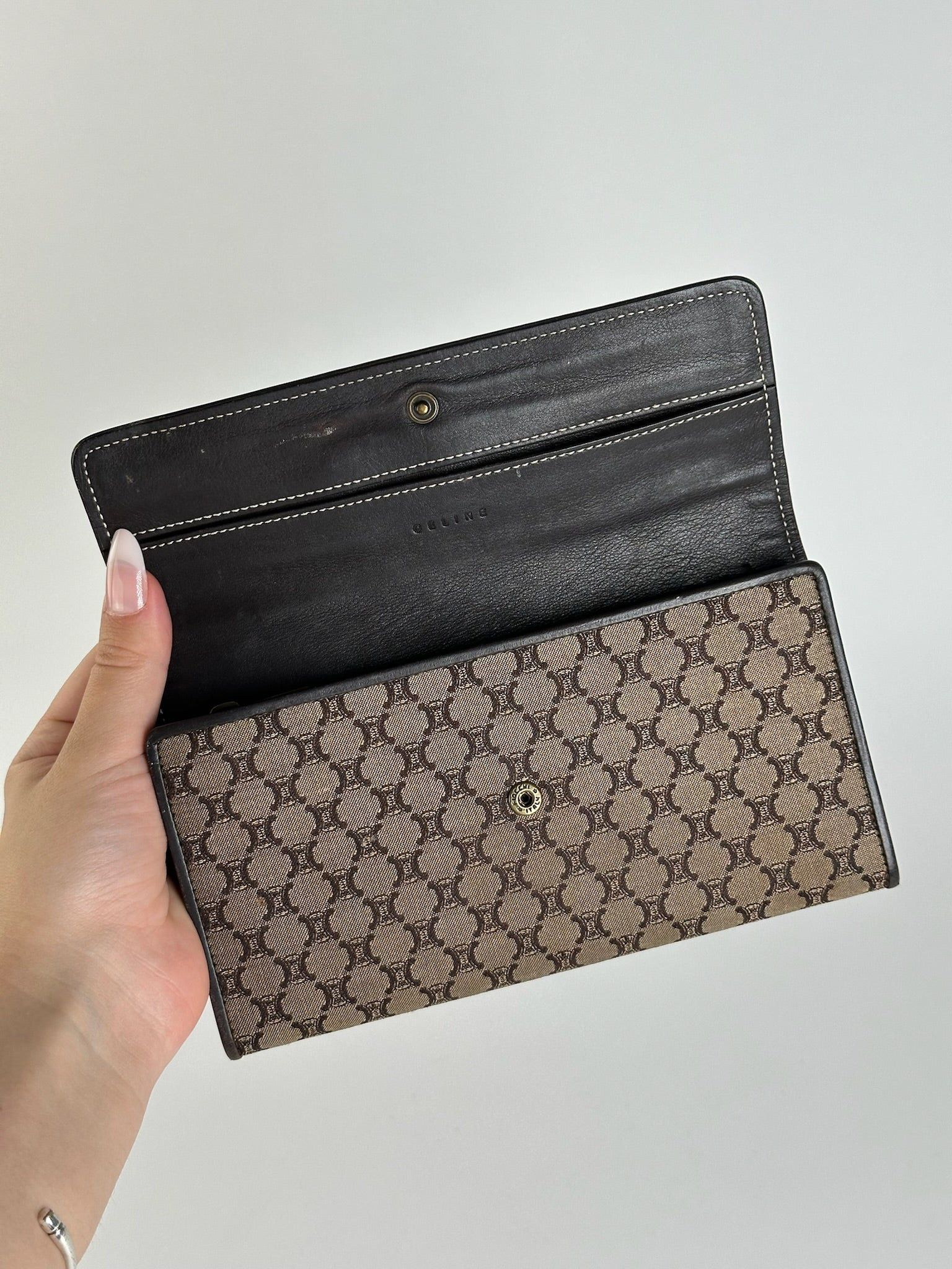 Celine Vintage Monogram Canvas leather wallet brown Size ONE SIZE - 8 Thumbnail
