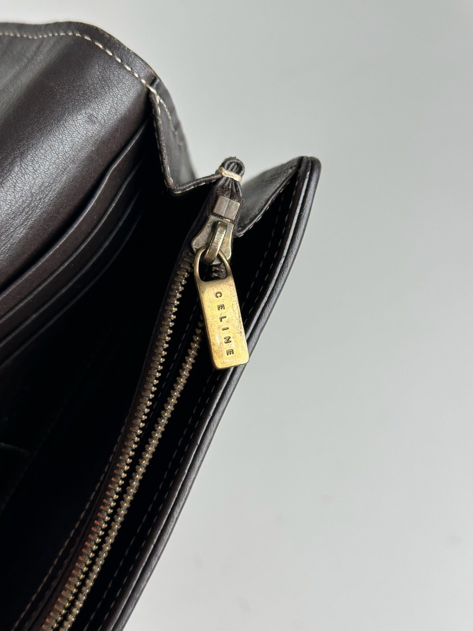 Celine Vintage Monogram Canvas leather wallet brown Size ONE SIZE - 3 Thumbnail