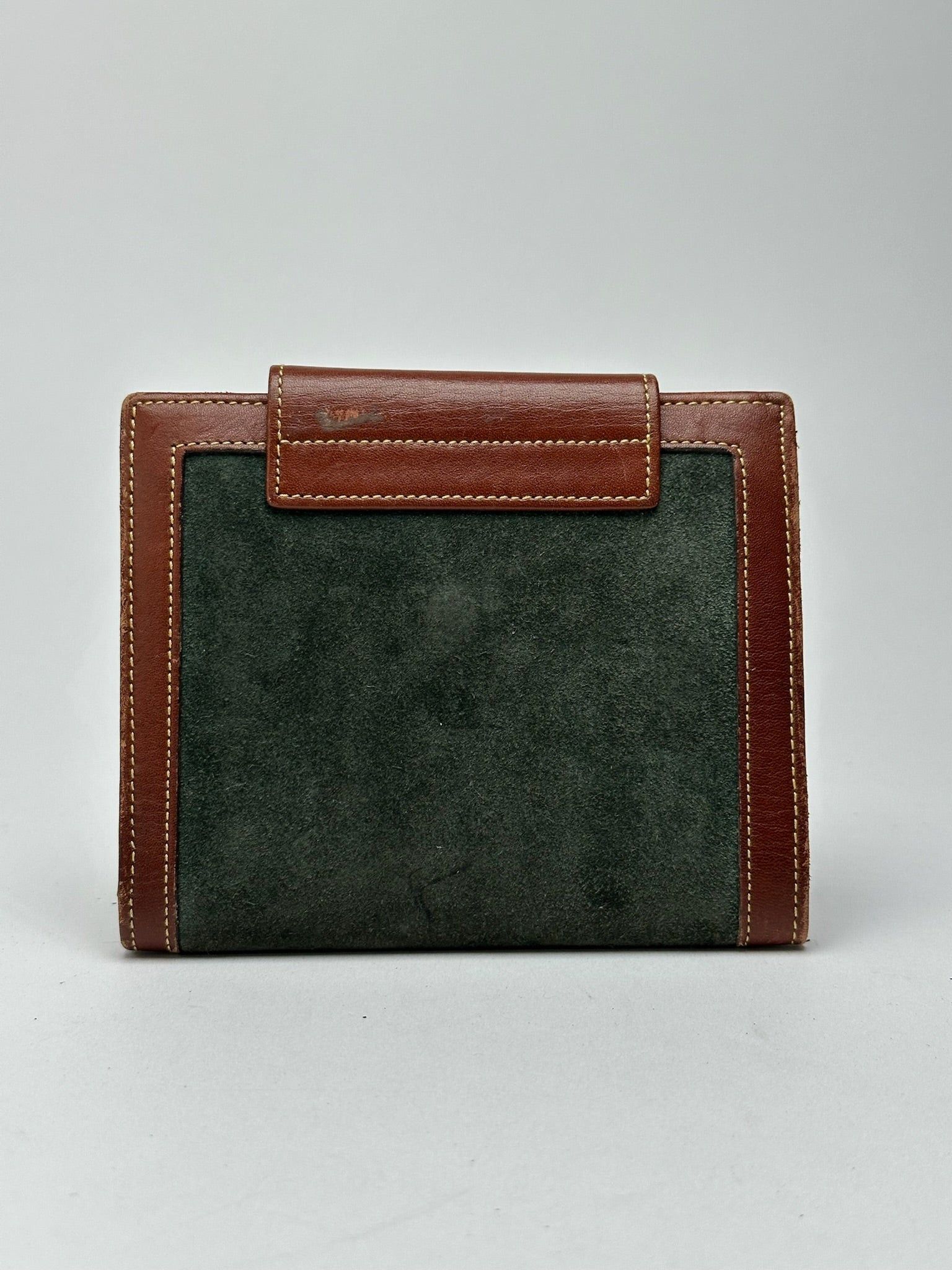 Loewe Vintage Madrid suede leather wallet brown green Size ONE SIZE - 2 Thumbnail