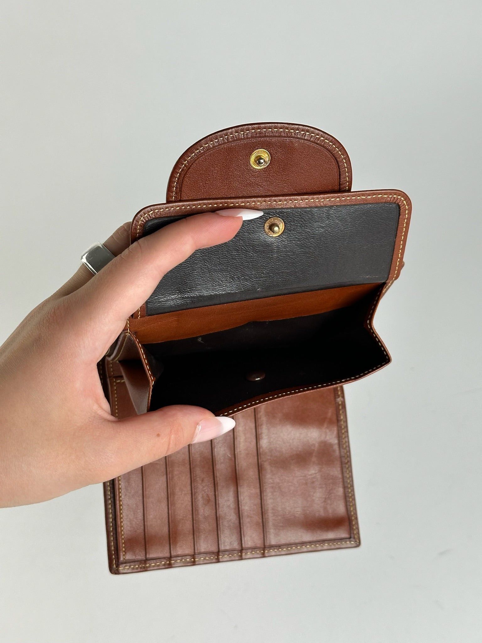 Loewe Vintage Madrid suede leather wallet brown green Size ONE SIZE - 7 Thumbnail