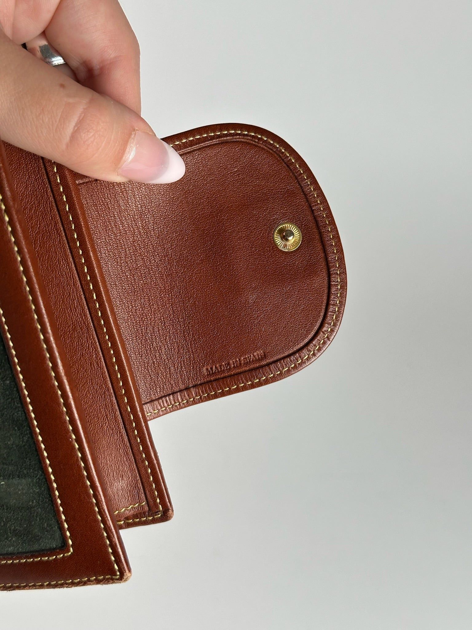 Loewe Vintage Madrid suede leather wallet brown green Size ONE SIZE - 14 Thumbnail