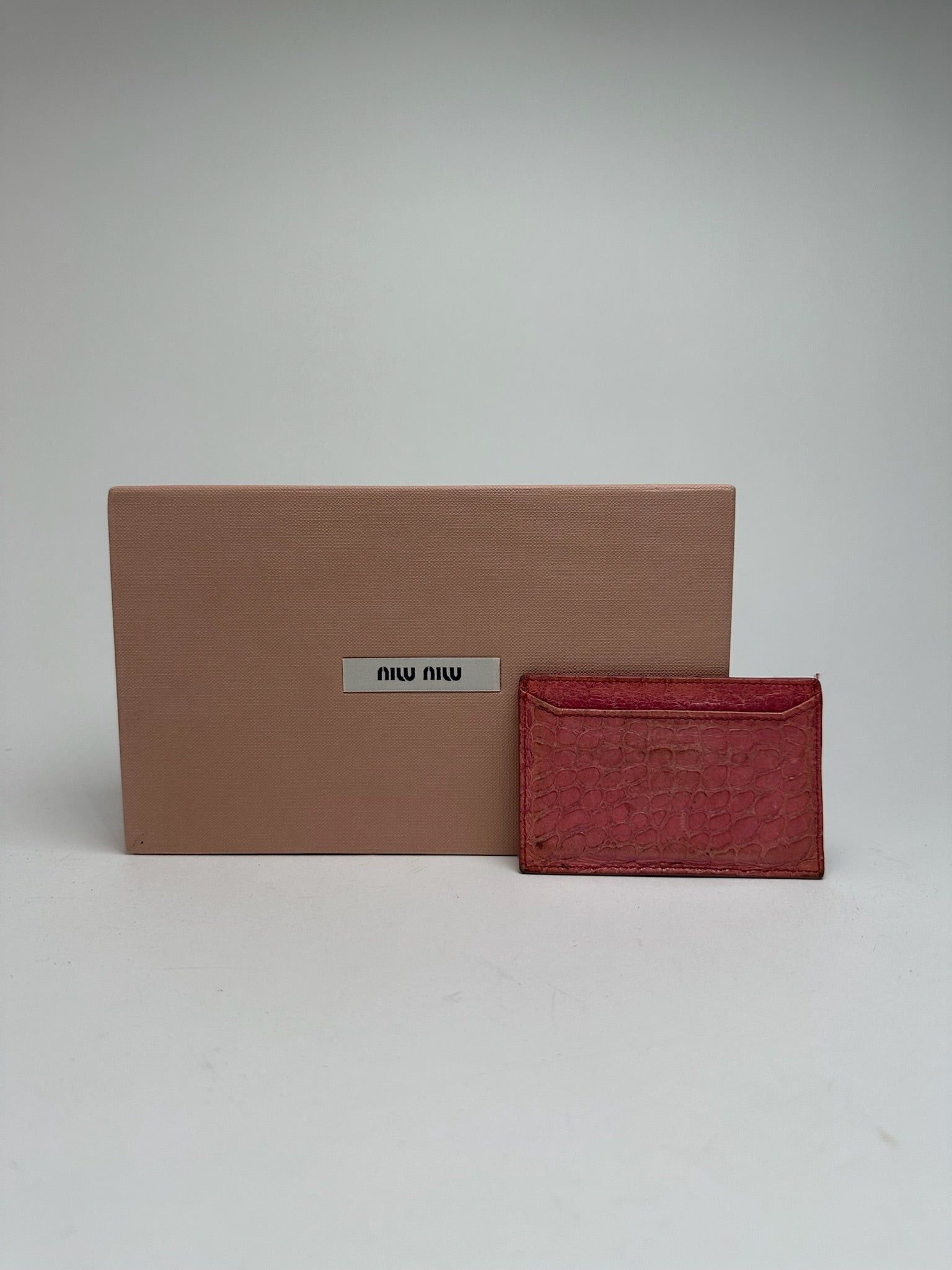 Miu Miu Vintage Leather Card Holder Pink Size ONE SIZE - 2 Thumbnail