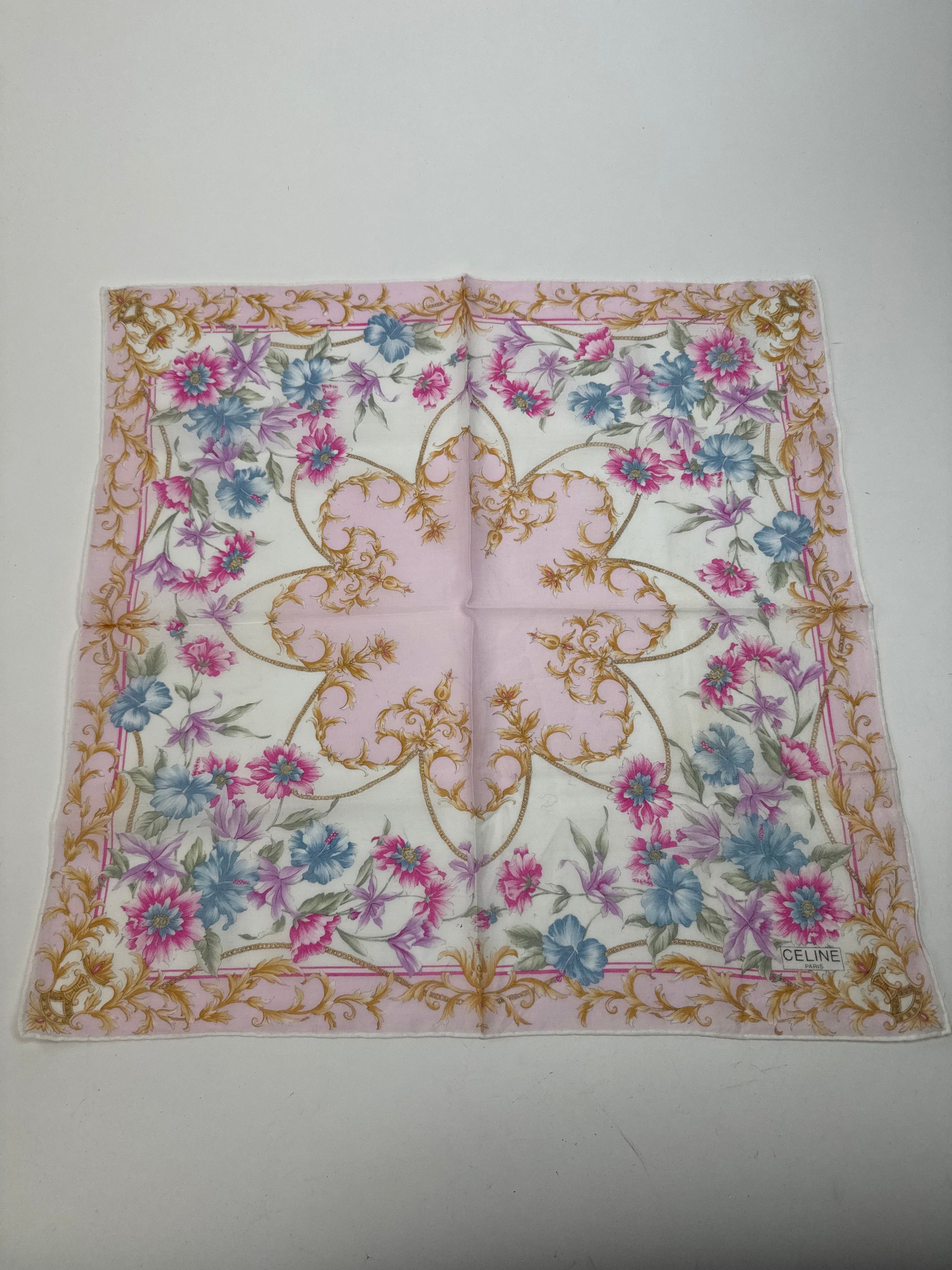 Celine Vintage Scarf Floral Size ONE SIZE - 7 Thumbnail
