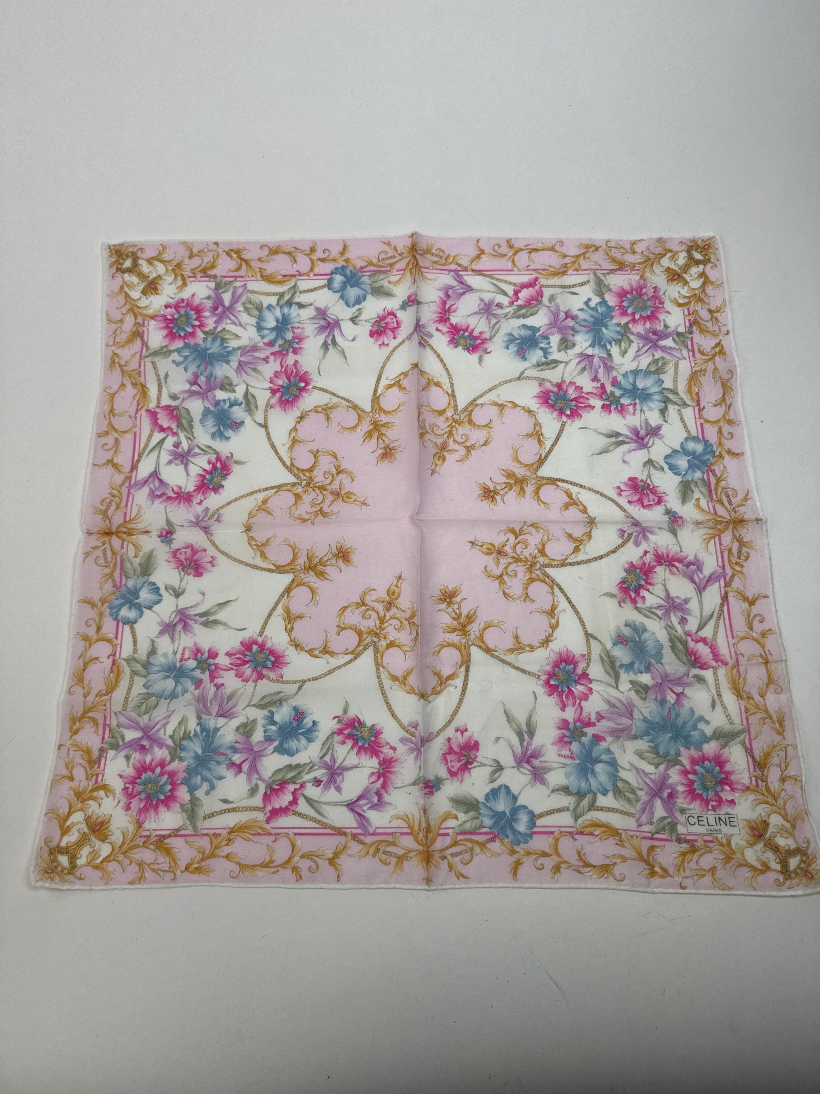 Celine Vintage Scarf Floral Size ONE SIZE - 11 Thumbnail
