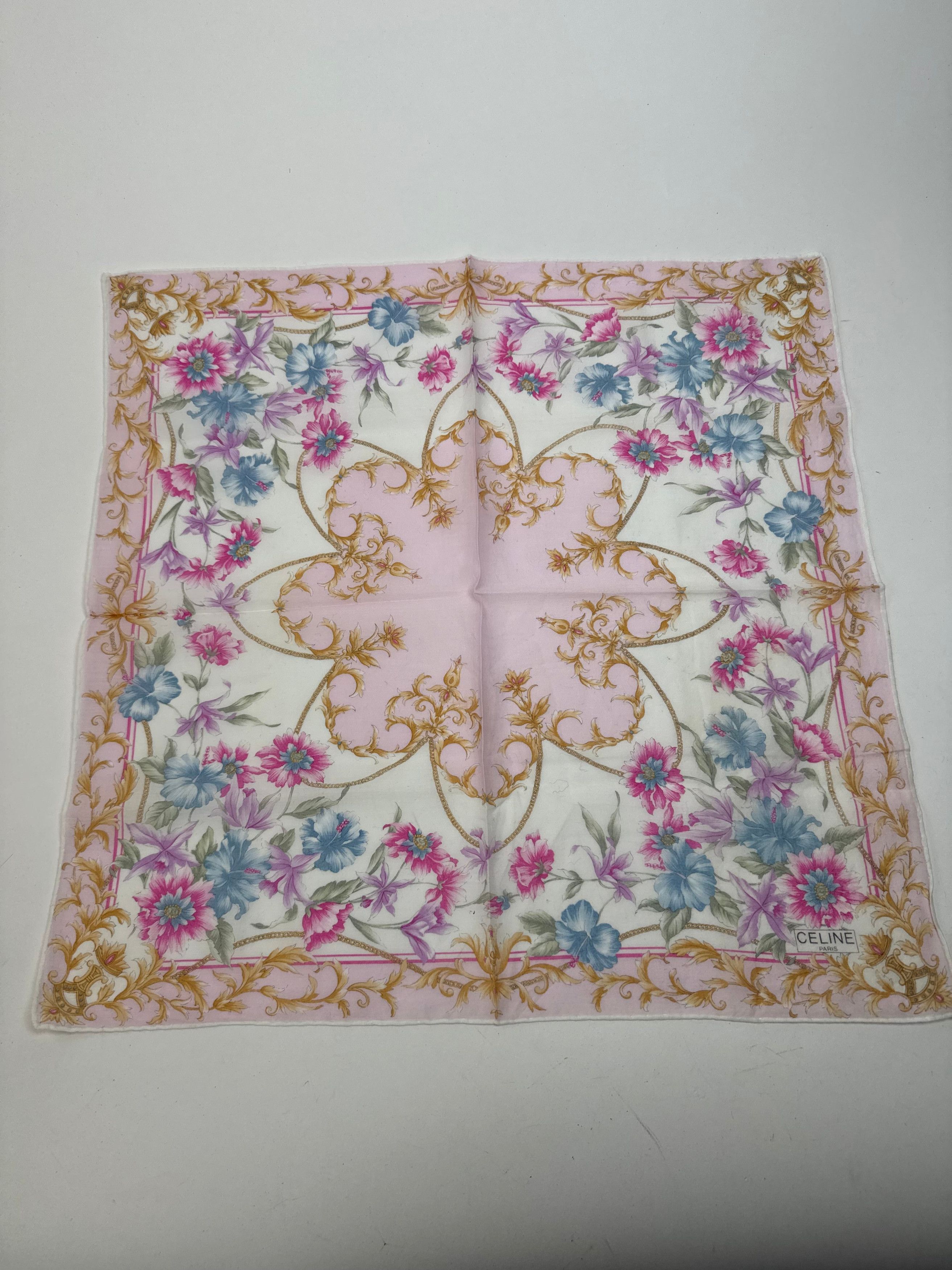 Celine Vintage Scarf Floral Size ONE SIZE - 4 Thumbnail