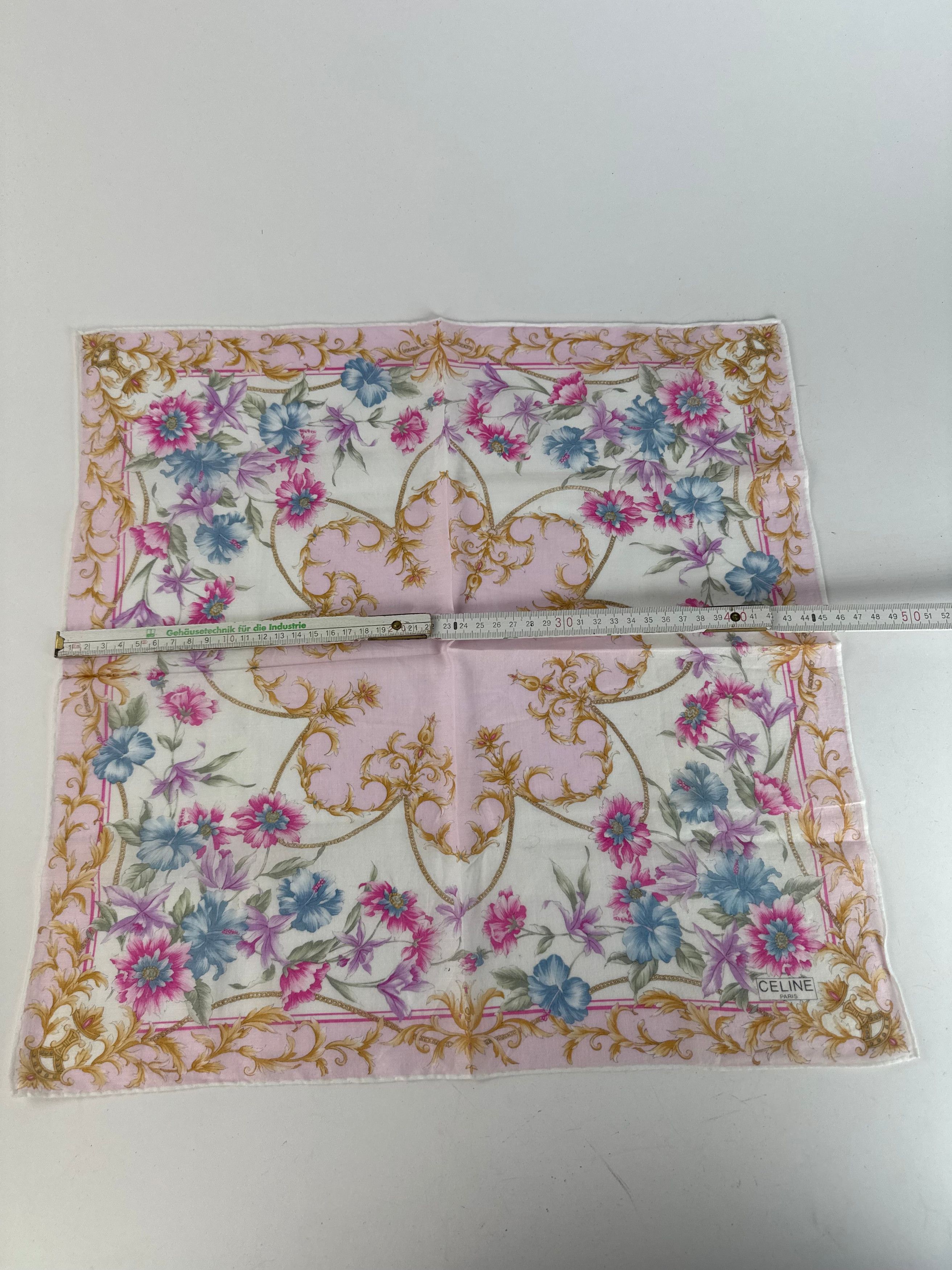 Celine Vintage Scarf Floral Size ONE SIZE - 9 Thumbnail