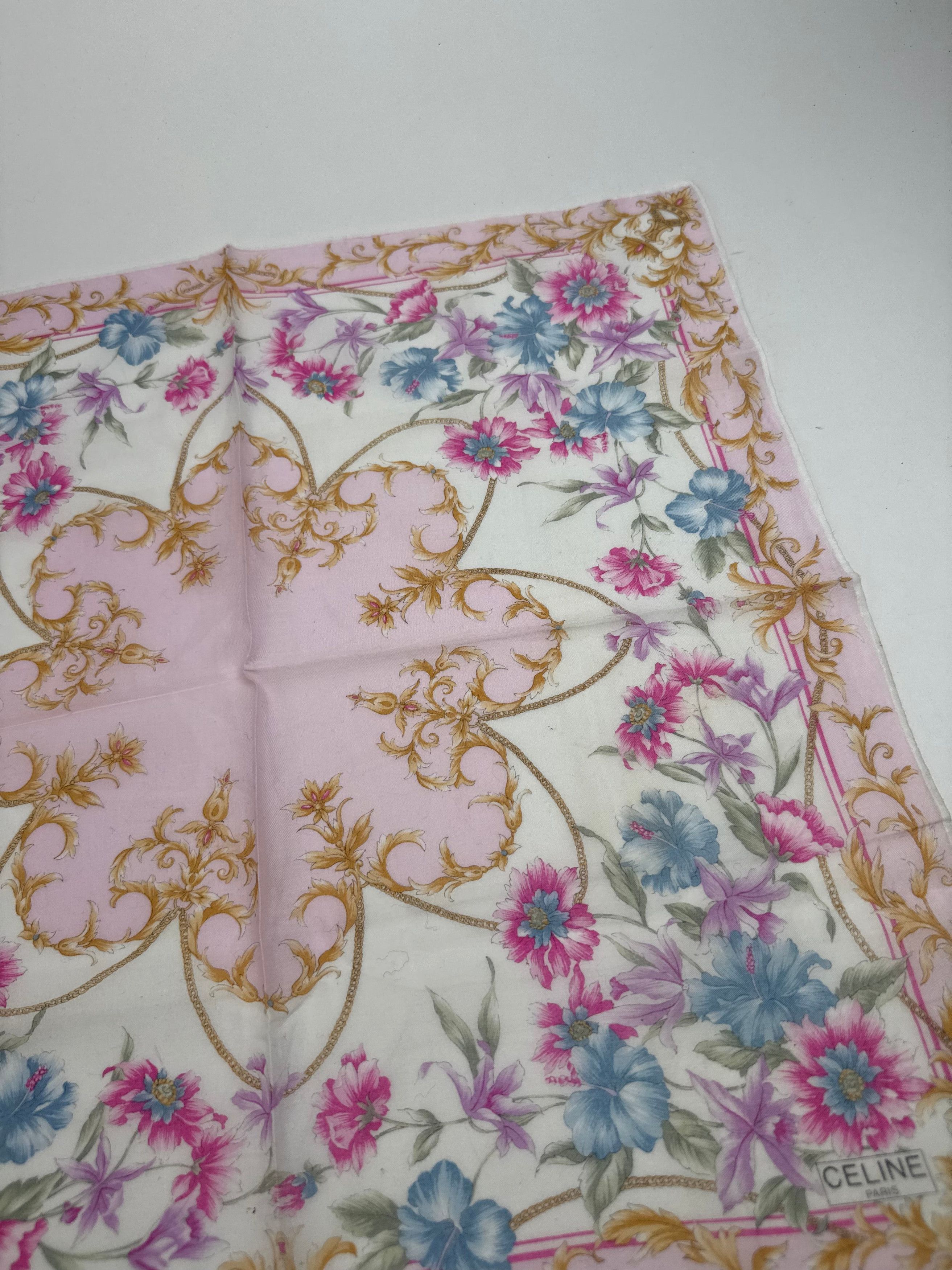 Celine Vintage Scarf Floral Size ONE SIZE - 8 Thumbnail