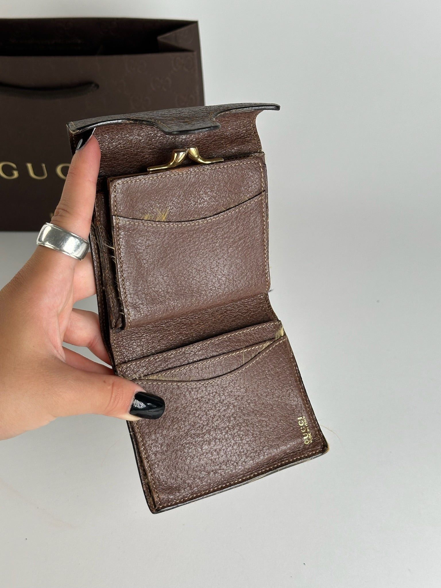 Gucci Vintage Horsebit Leather Wallet Brown Size ONE SIZE - 9 Thumbnail