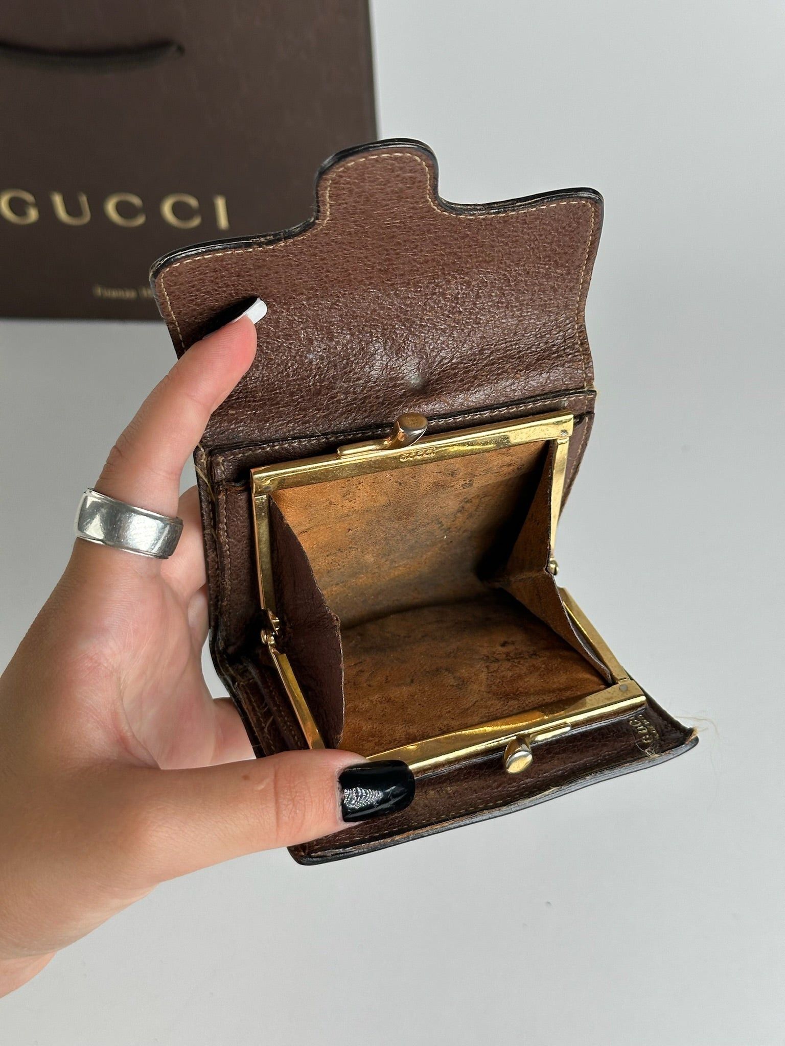 Gucci Vintage Horsebit Leather Wallet Brown Size ONE SIZE - 14 Thumbnail