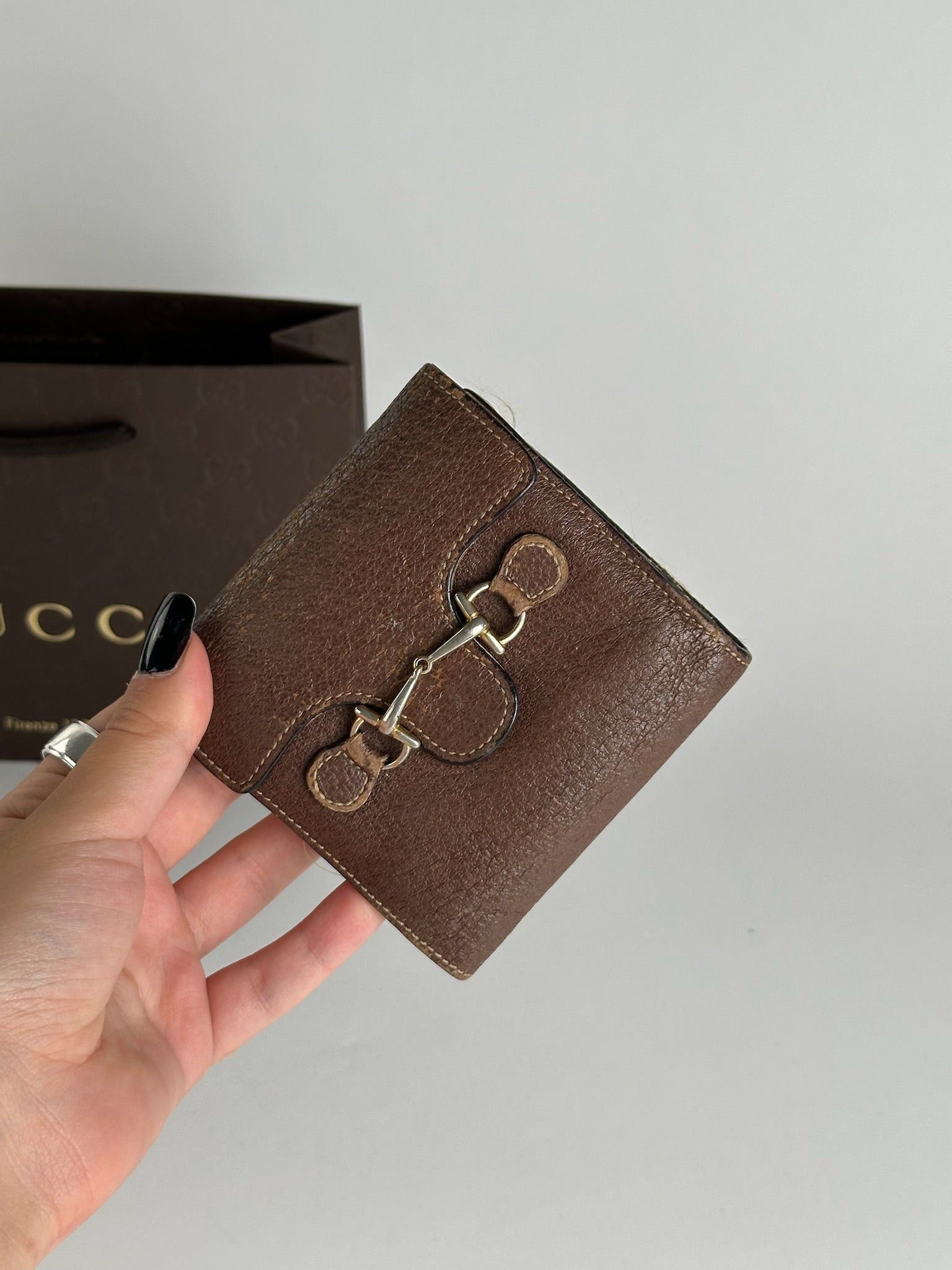 Gucci Vintage Horsebit Leather Wallet Brown Size ONE SIZE - 13 Thumbnail