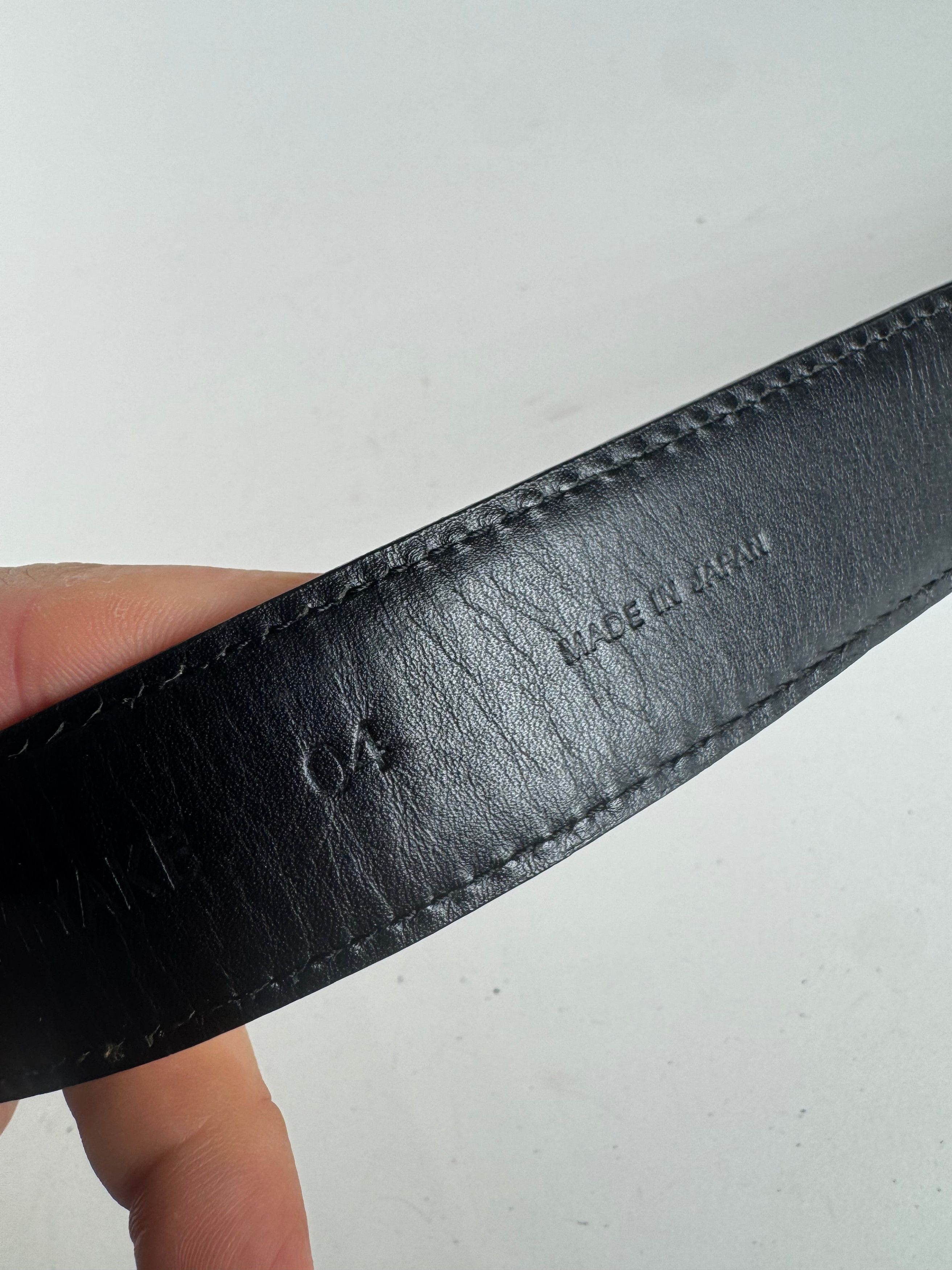 Issey Miyake Vintage Leather Belt black yellow Size ONE SIZE - 8 Thumbnail