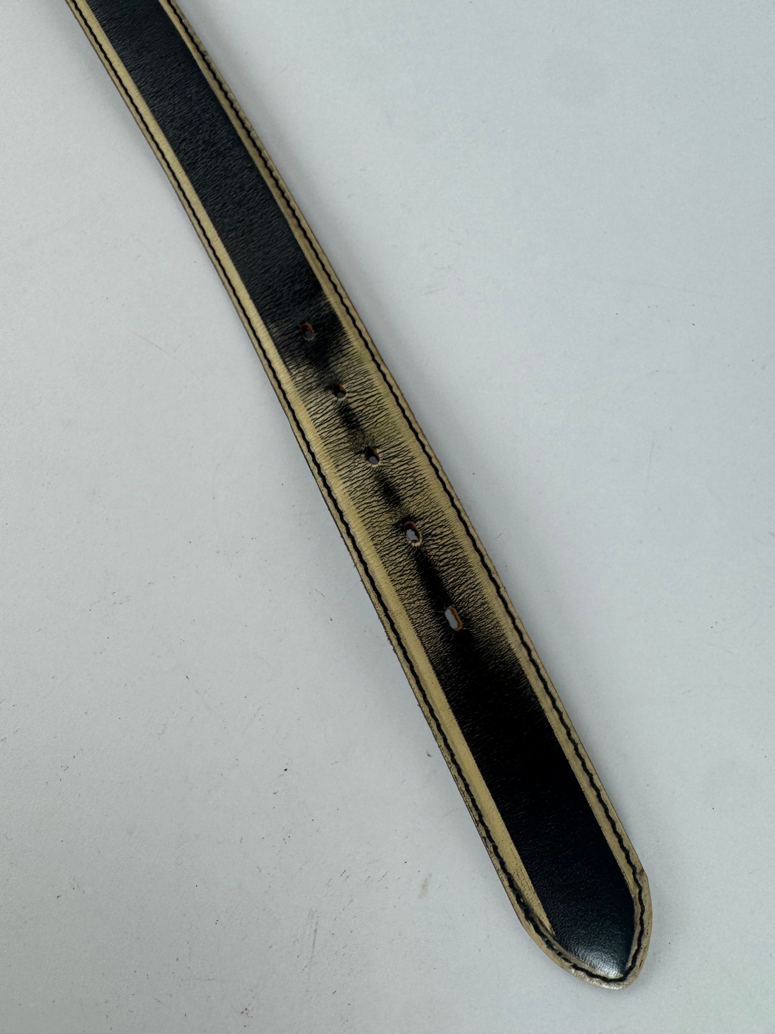 Issey Miyake Vintage Leather Belt black yellow Size ONE SIZE - 11 Thumbnail