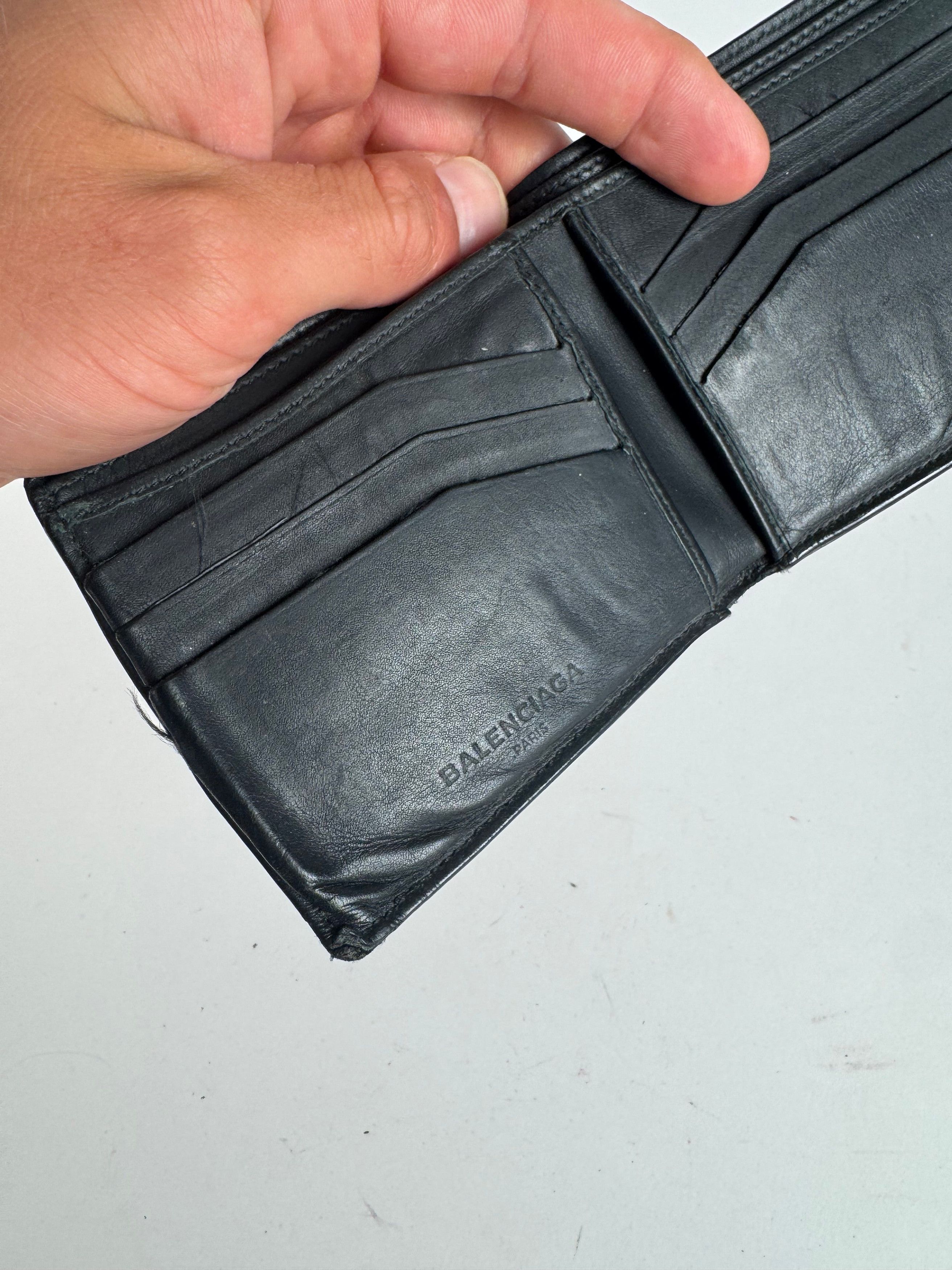 Balenciaga Vintage Flapable leather wallet black Size ONE SIZE - 5 Thumbnail
