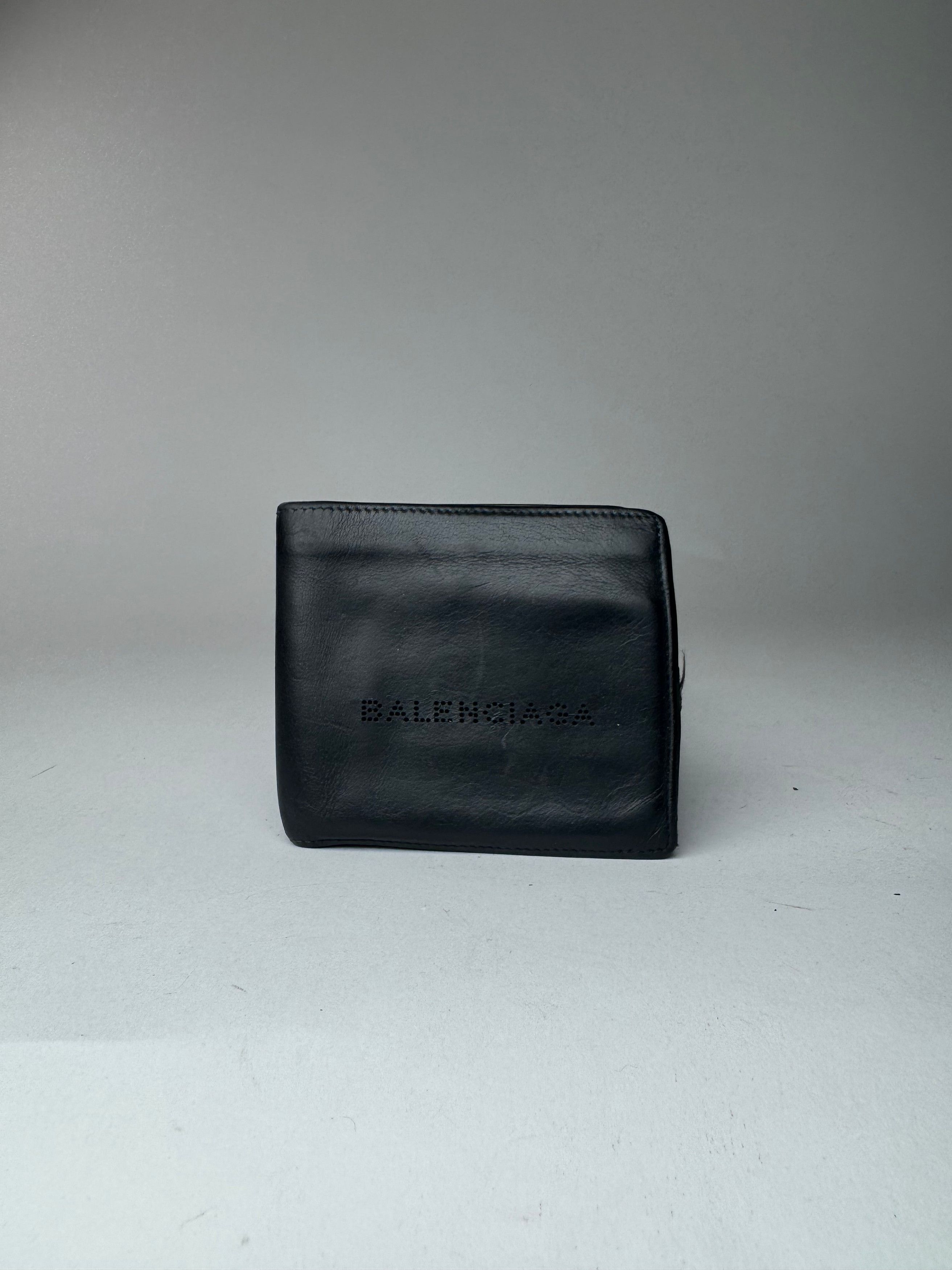 Balenciaga Vintage Flapable leather wallet black Size ONE SIZE - 3 Thumbnail