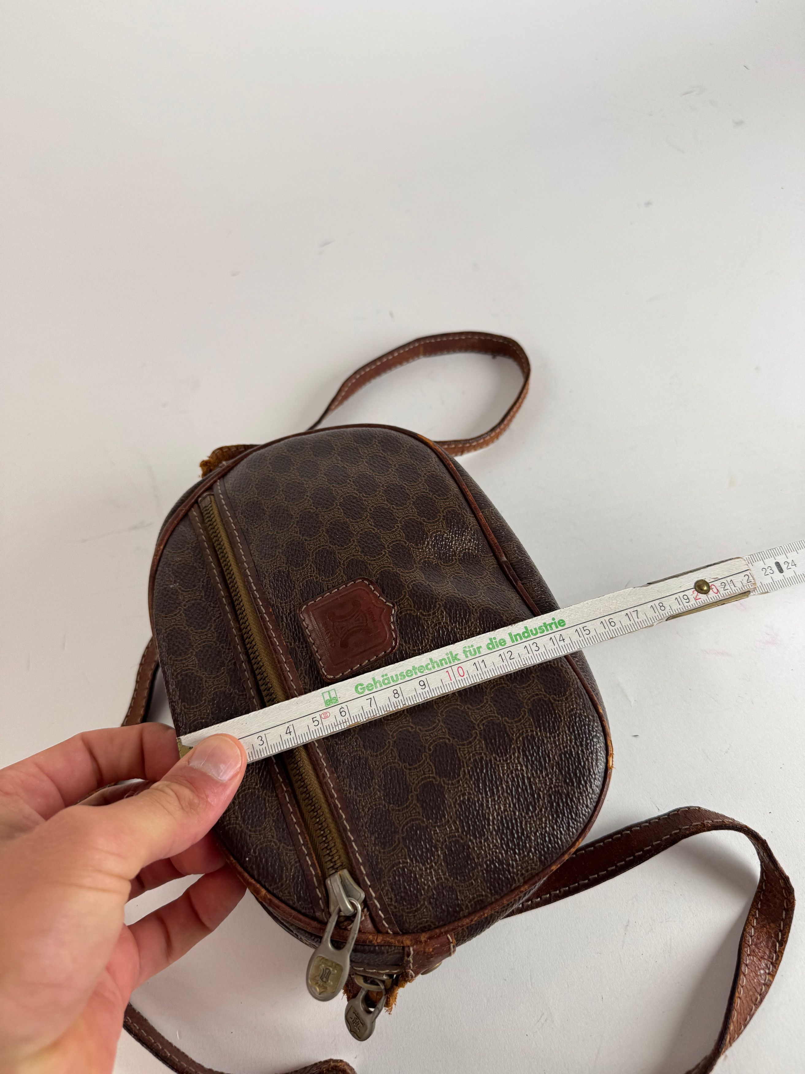 Celine Vintage Triomphe Monogram leather bag brown Size ONE SIZE - 12 Thumbnail
