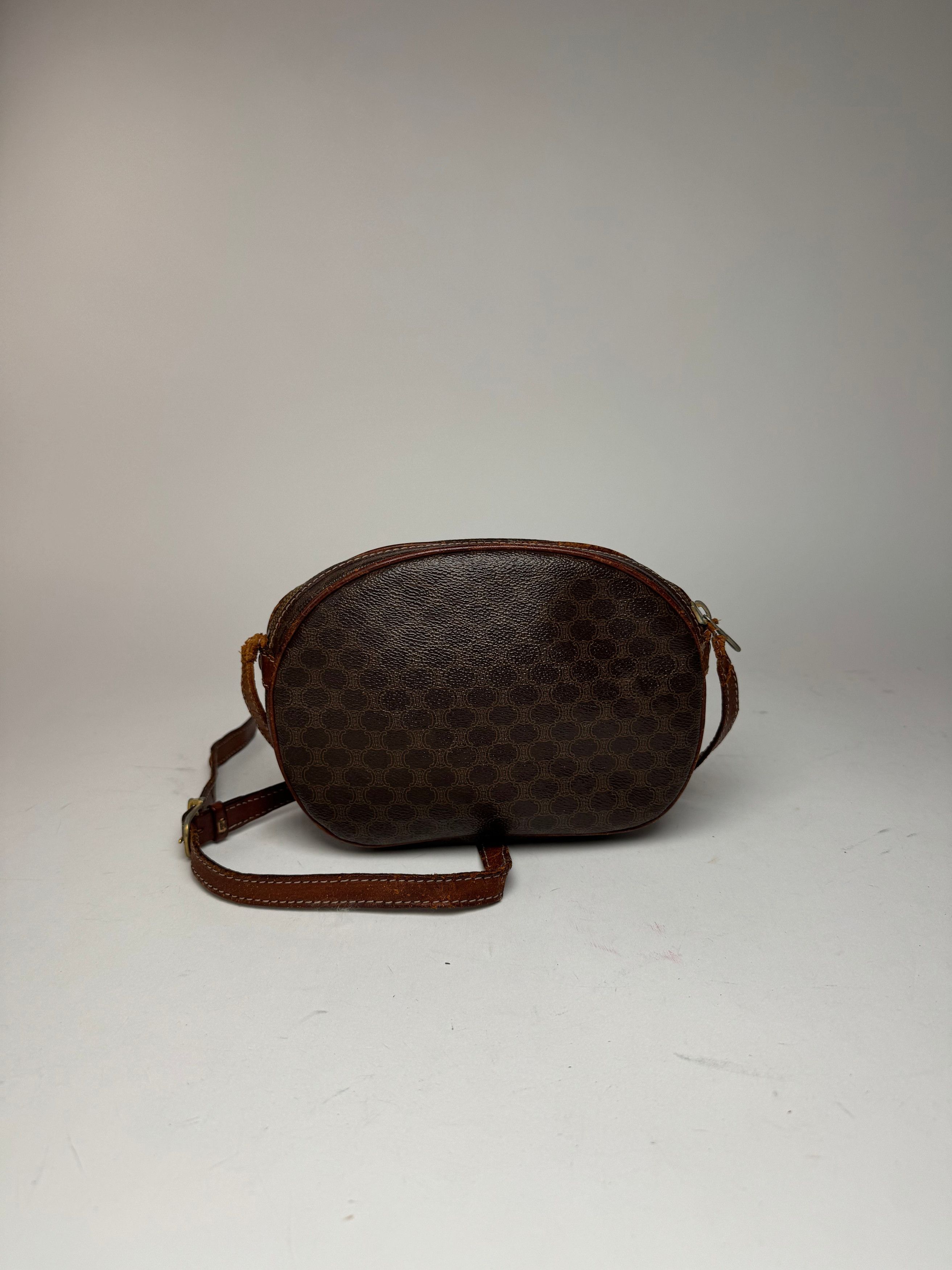 Celine Vintage Triomphe Monogram leather bag brown Size ONE SIZE - 3 Thumbnail