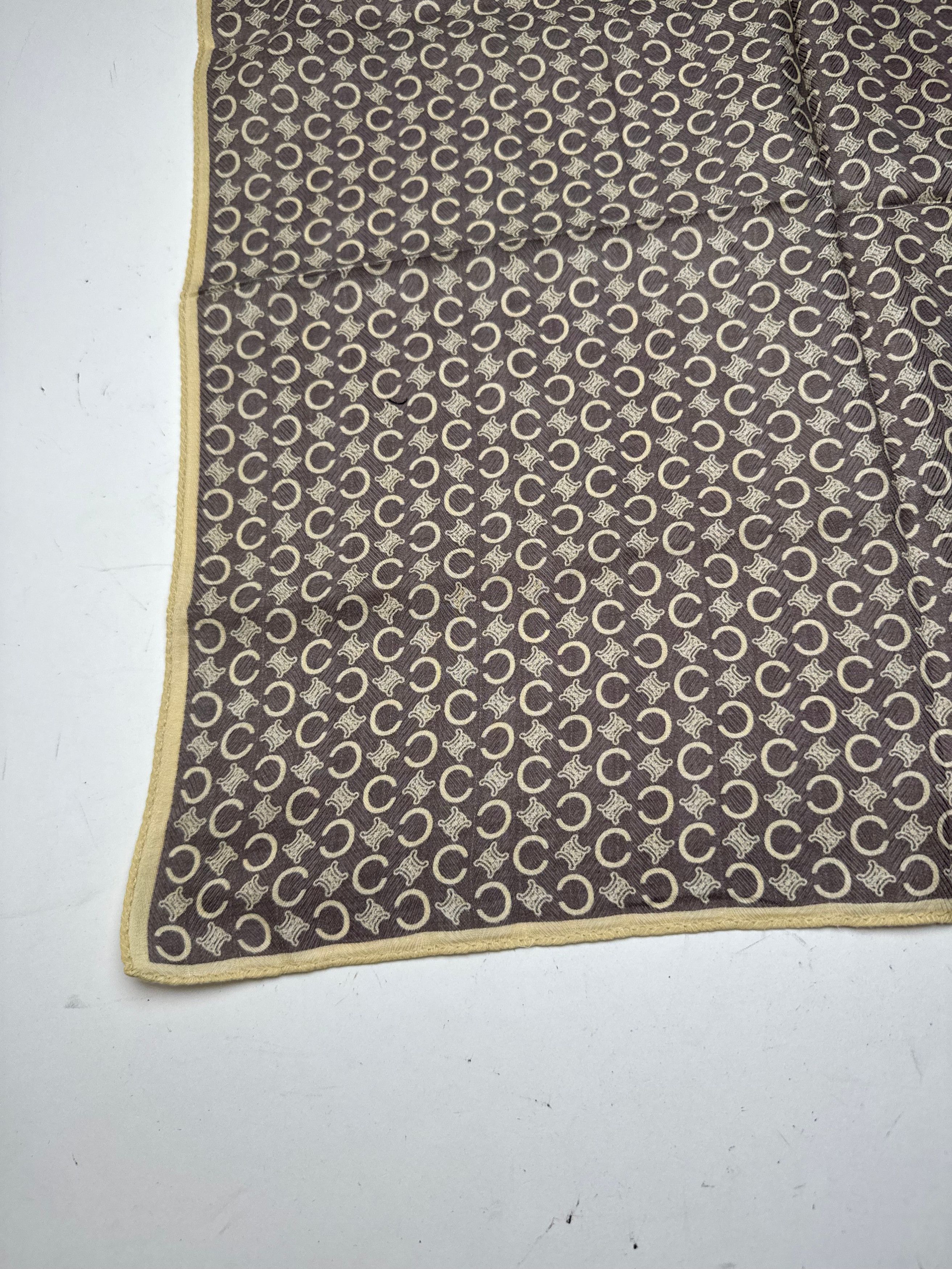Celine Vintage Macadam Monogramm Scarf Brown white Size ONE SIZE - 5 Thumbnail