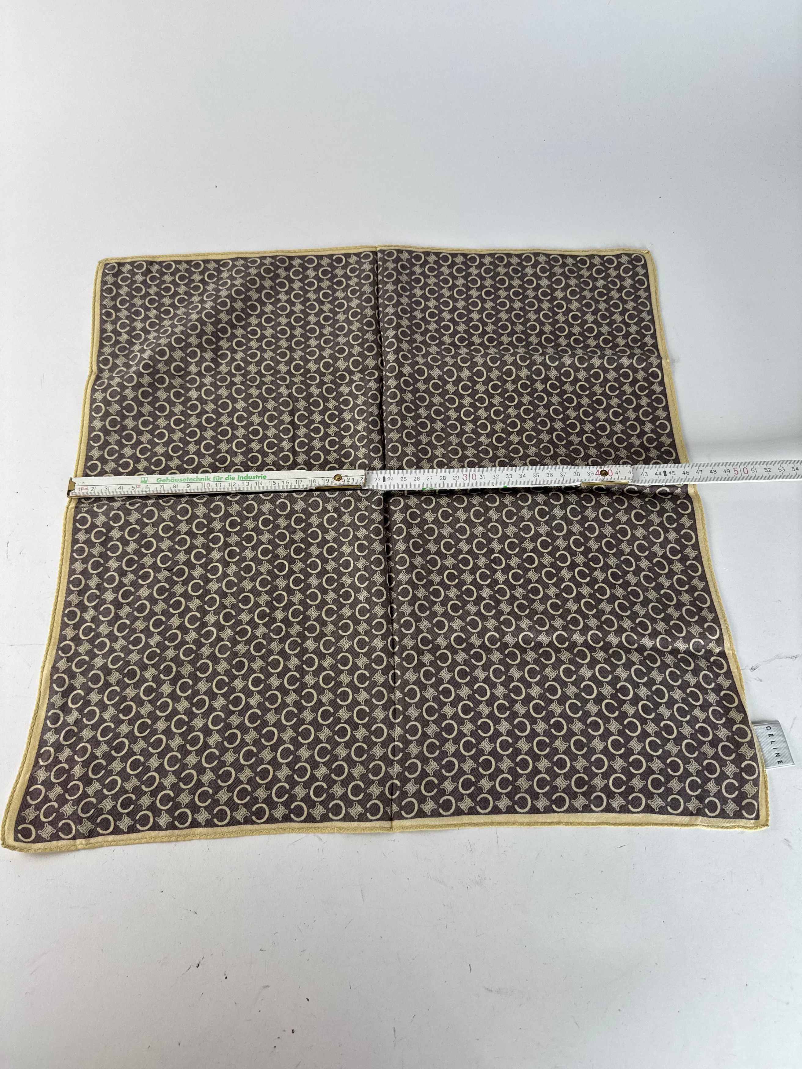 Celine Vintage Macadam Monogramm Scarf Brown white Size ONE SIZE - 9 Thumbnail