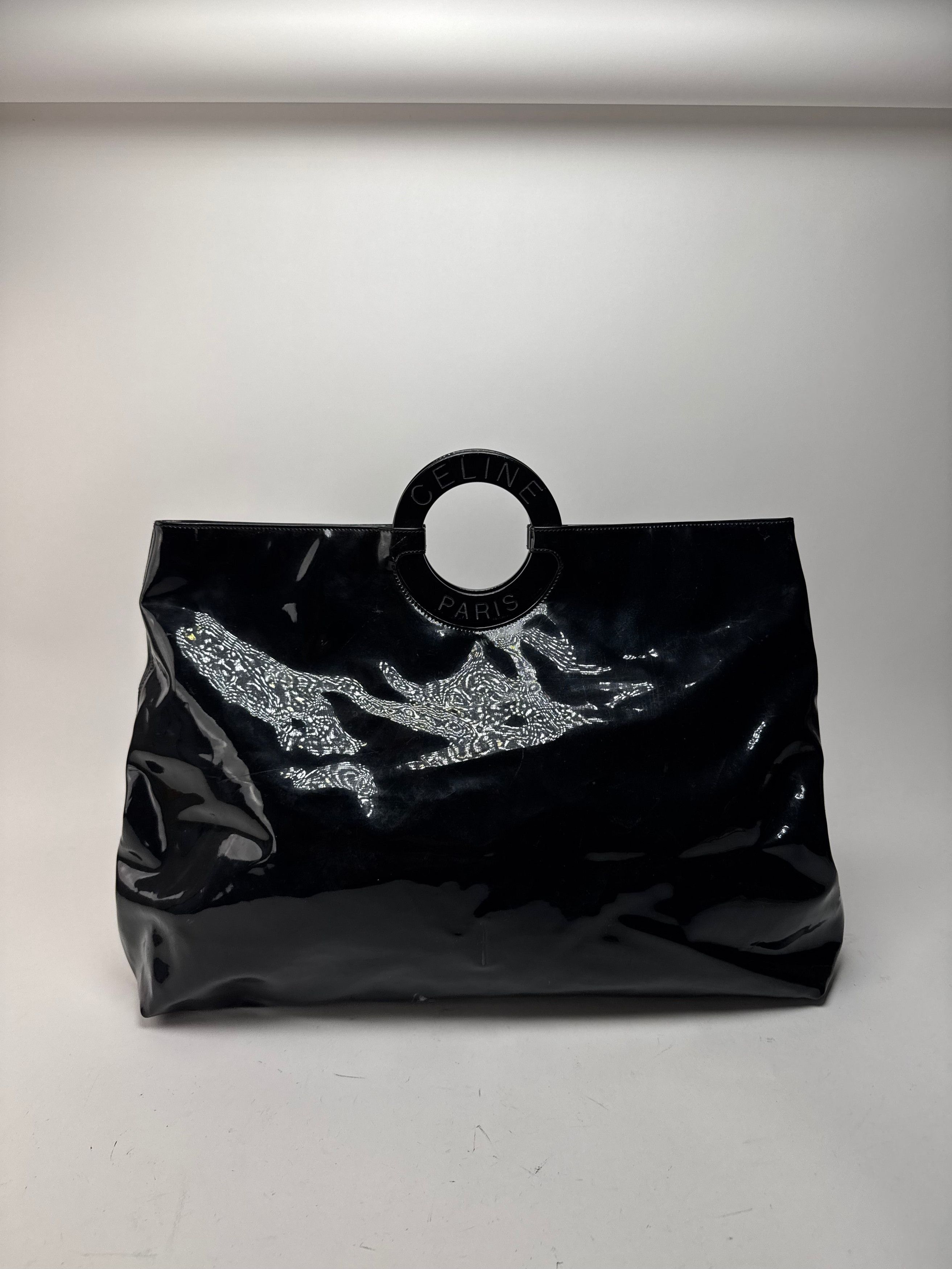 Celine Vintage Paris Patent Leather Ring Bag Black Size ONE SIZE - 3 Thumbnail