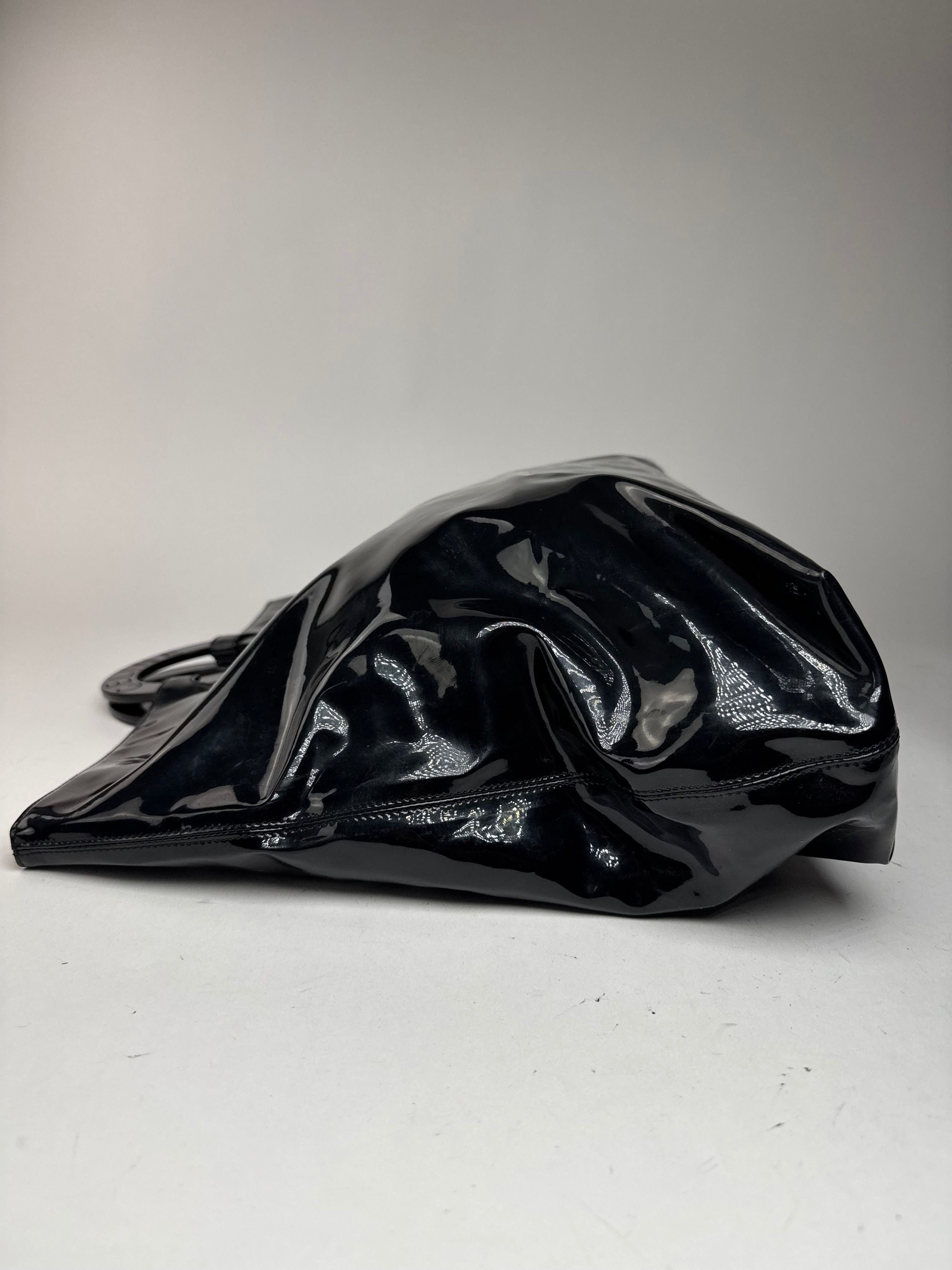 Celine Vintage Paris Patent Leather Ring Bag Black Size ONE SIZE - 9 Thumbnail
