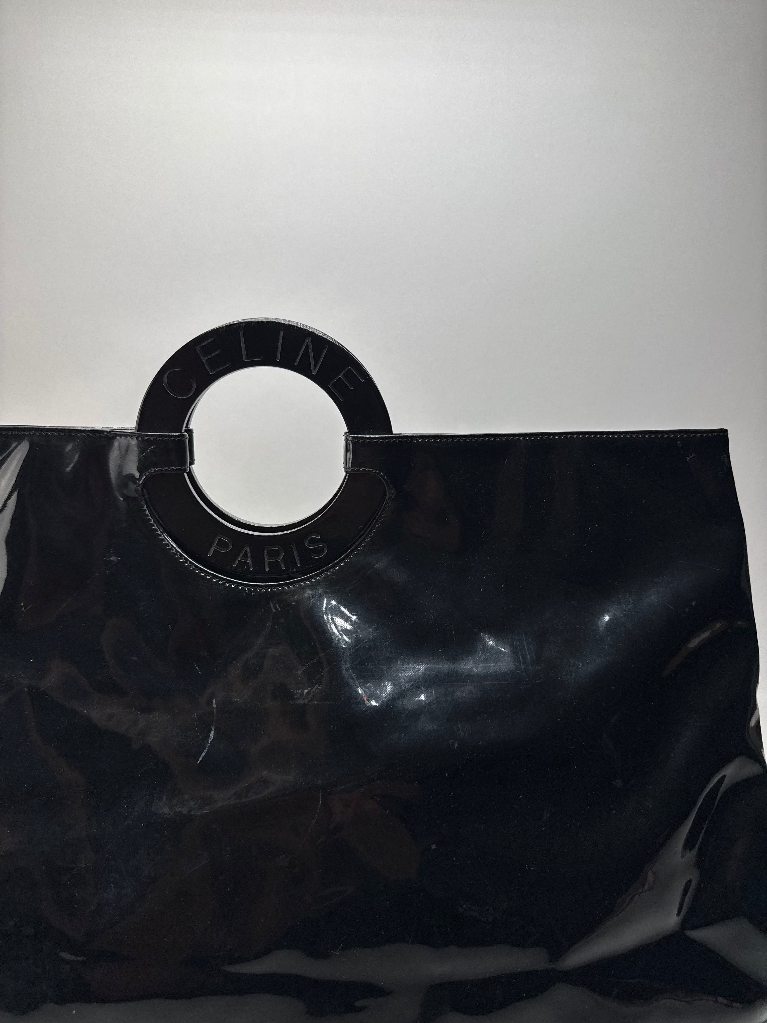 Celine Vintage Paris Patent Leather Ring Bag Black Size ONE SIZE - 2 Thumbnail