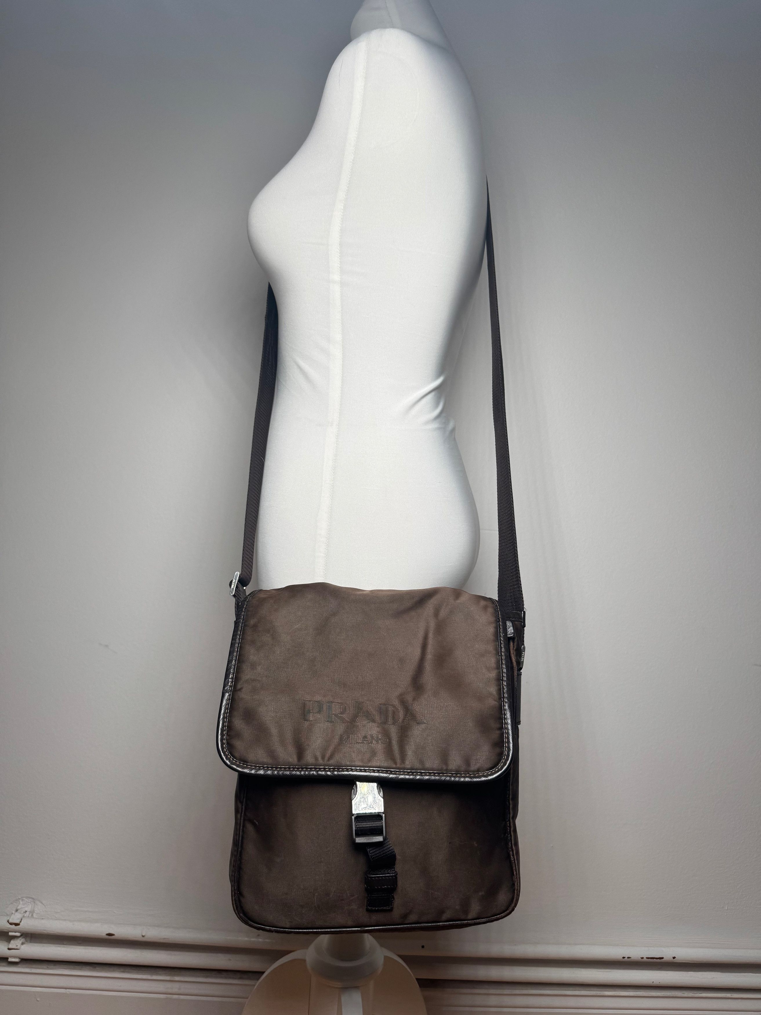 Prada Vintage Polyester Bag Khaki Brown Size ONE SIZE - 14 Thumbnail