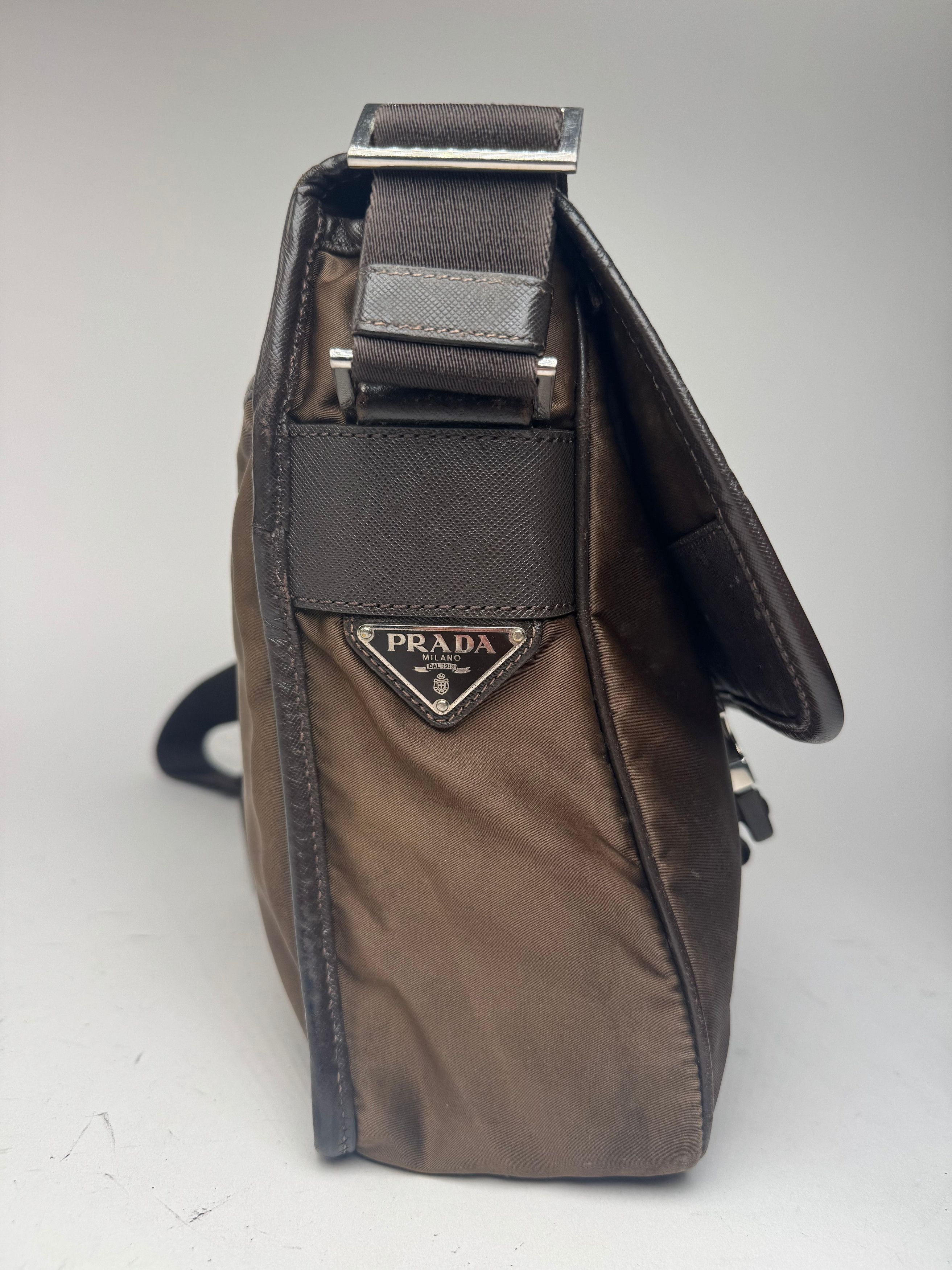 Prada Vintage Polyester Bag Khaki Brown Size ONE SIZE - 9 Thumbnail