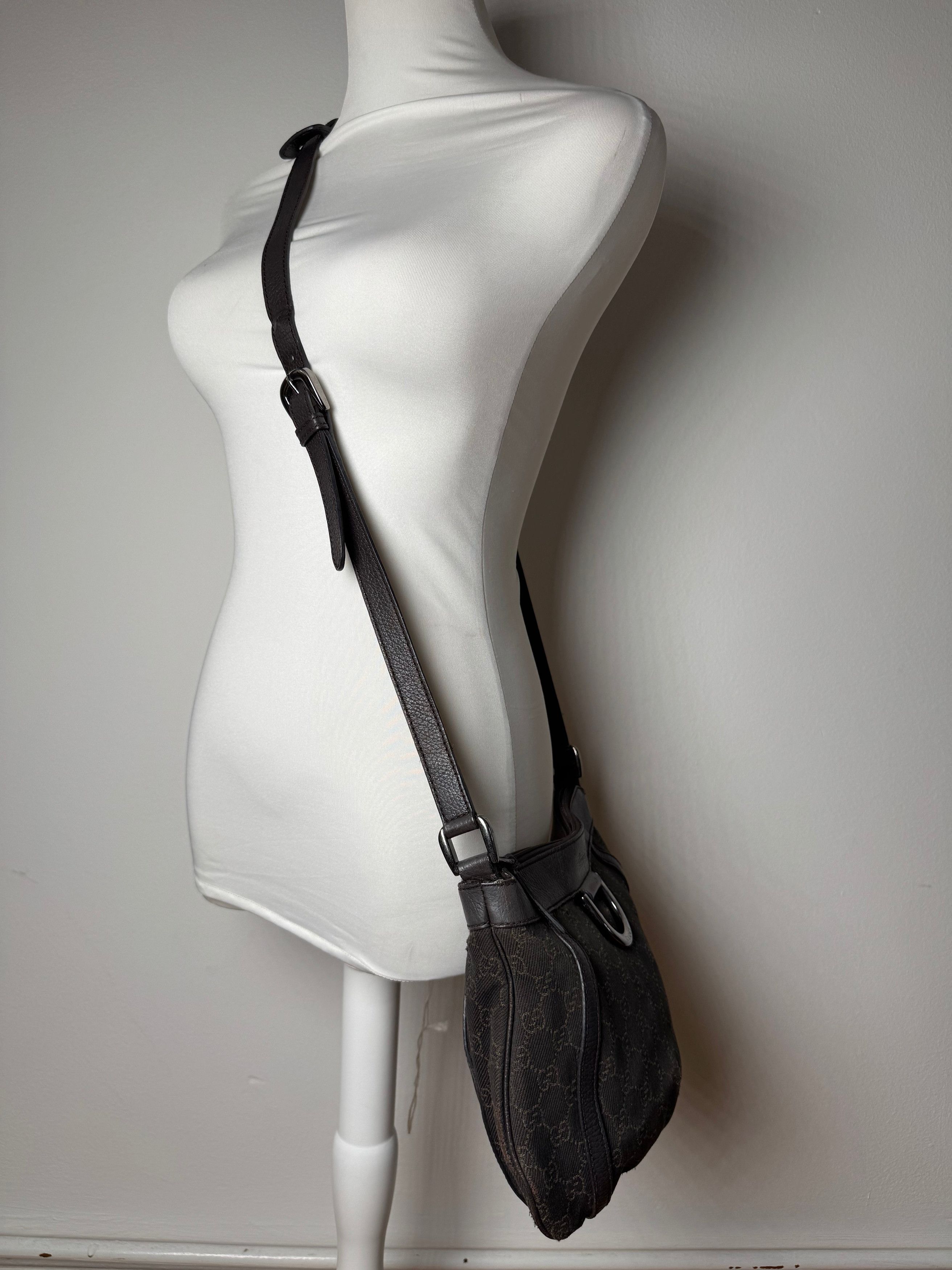 Gucci Vintage D Lock Monogramm Canvas Bag Black Size ONE SIZE - 8 Thumbnail