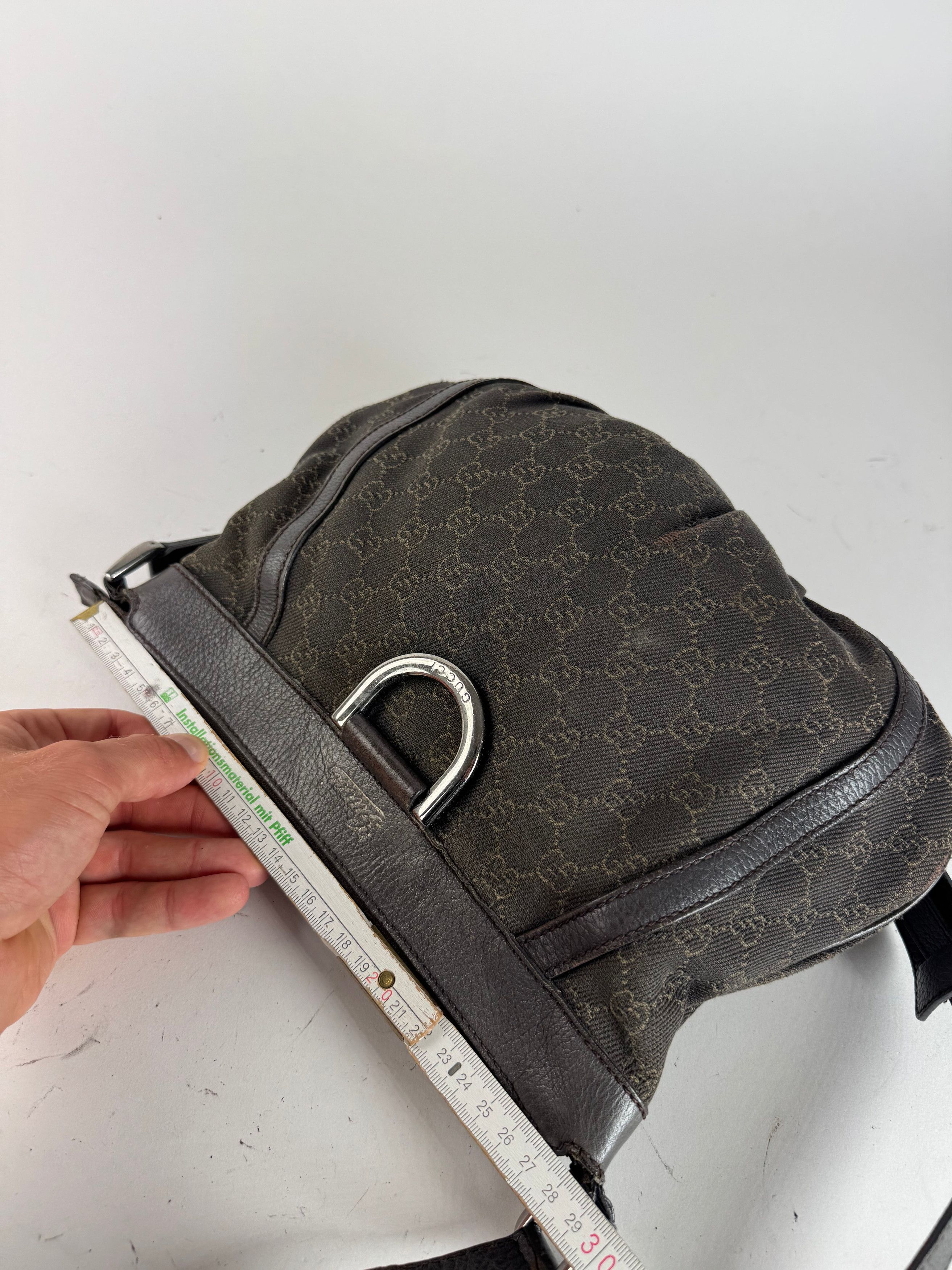 Gucci Vintage D Lock Monogramm Canvas Bag Black Size ONE SIZE - 12 Thumbnail