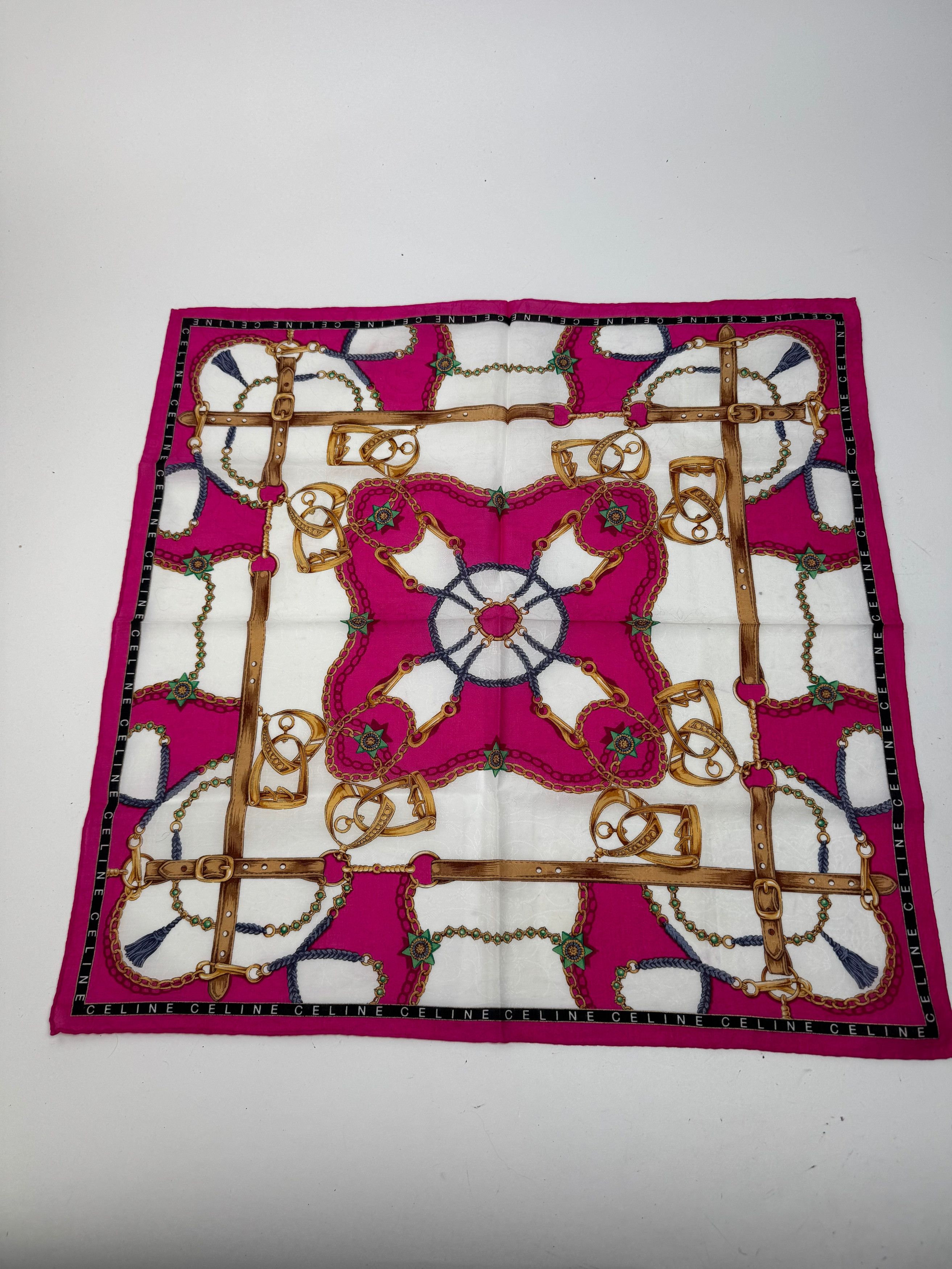 Celine Vintage Scarf red white Size ONE SIZE - 5 Thumbnail