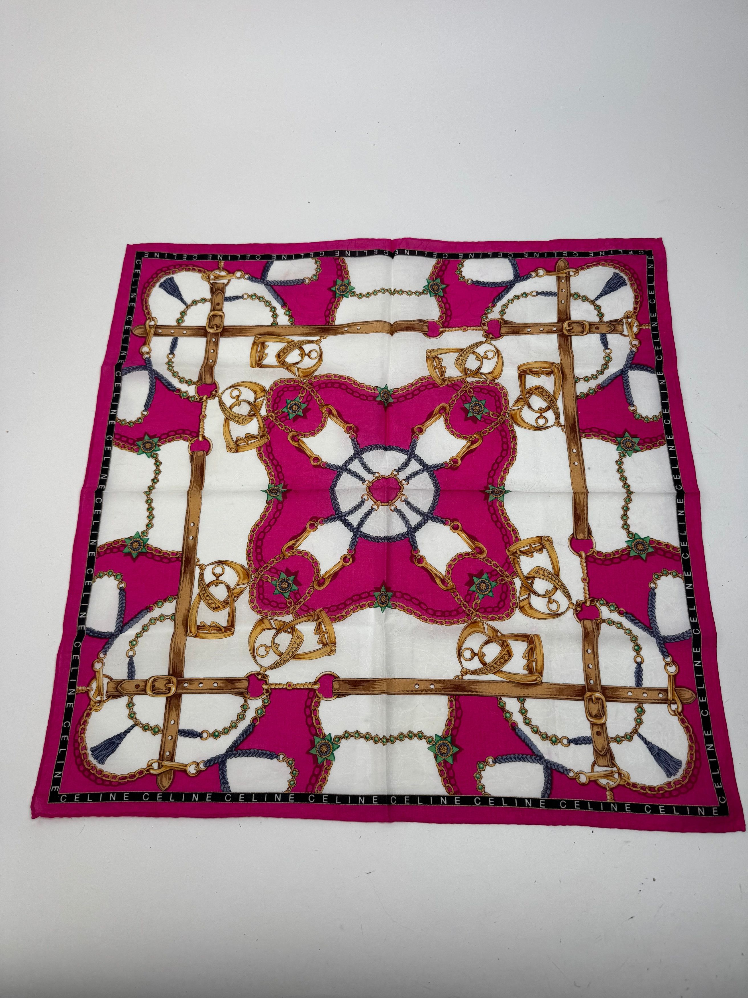 Celine Vintage Scarf red white Size ONE SIZE - 9 Thumbnail