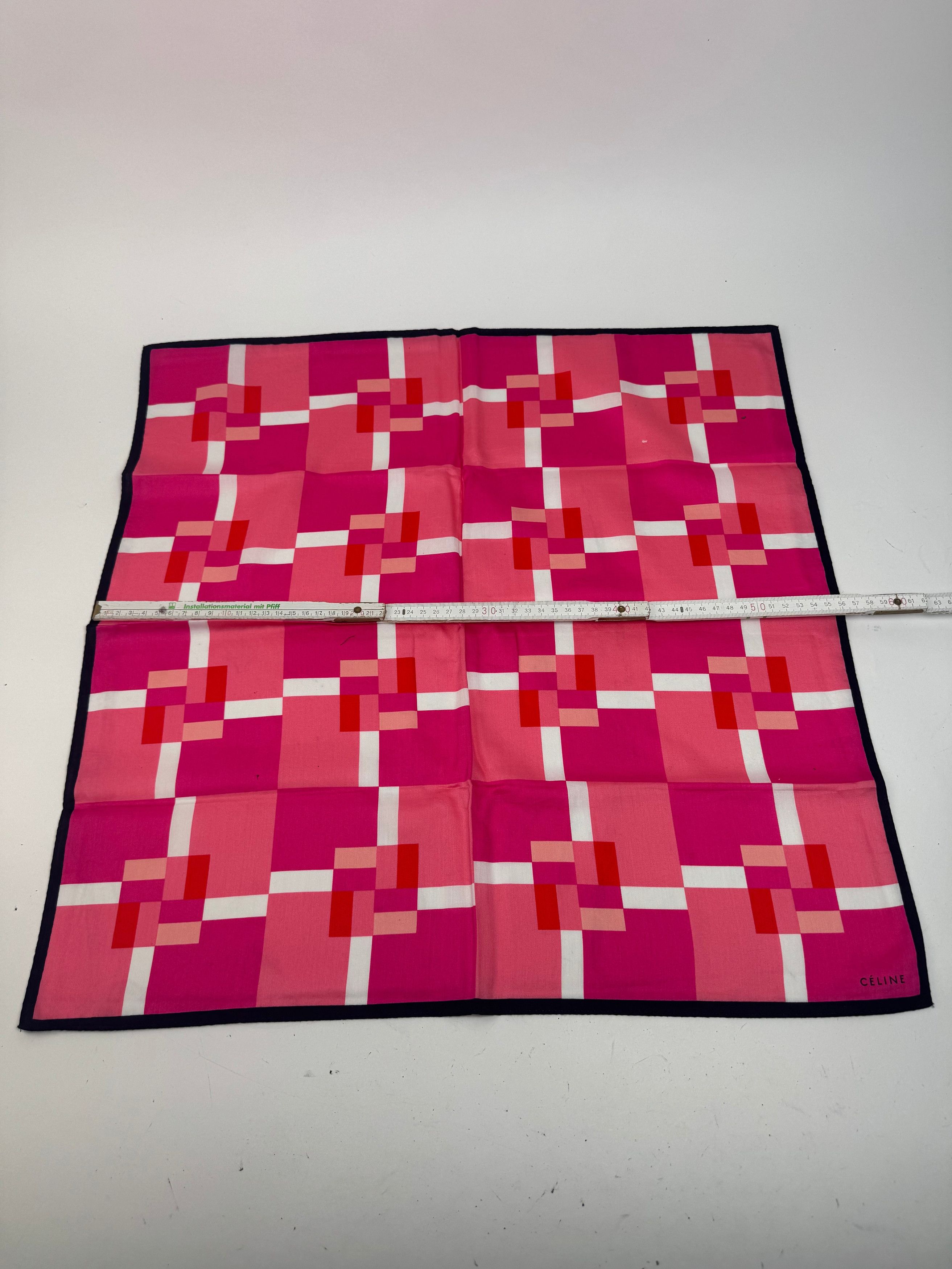 Celine Vintage Scarf pink red white Size ONE SIZE - 7 Thumbnail