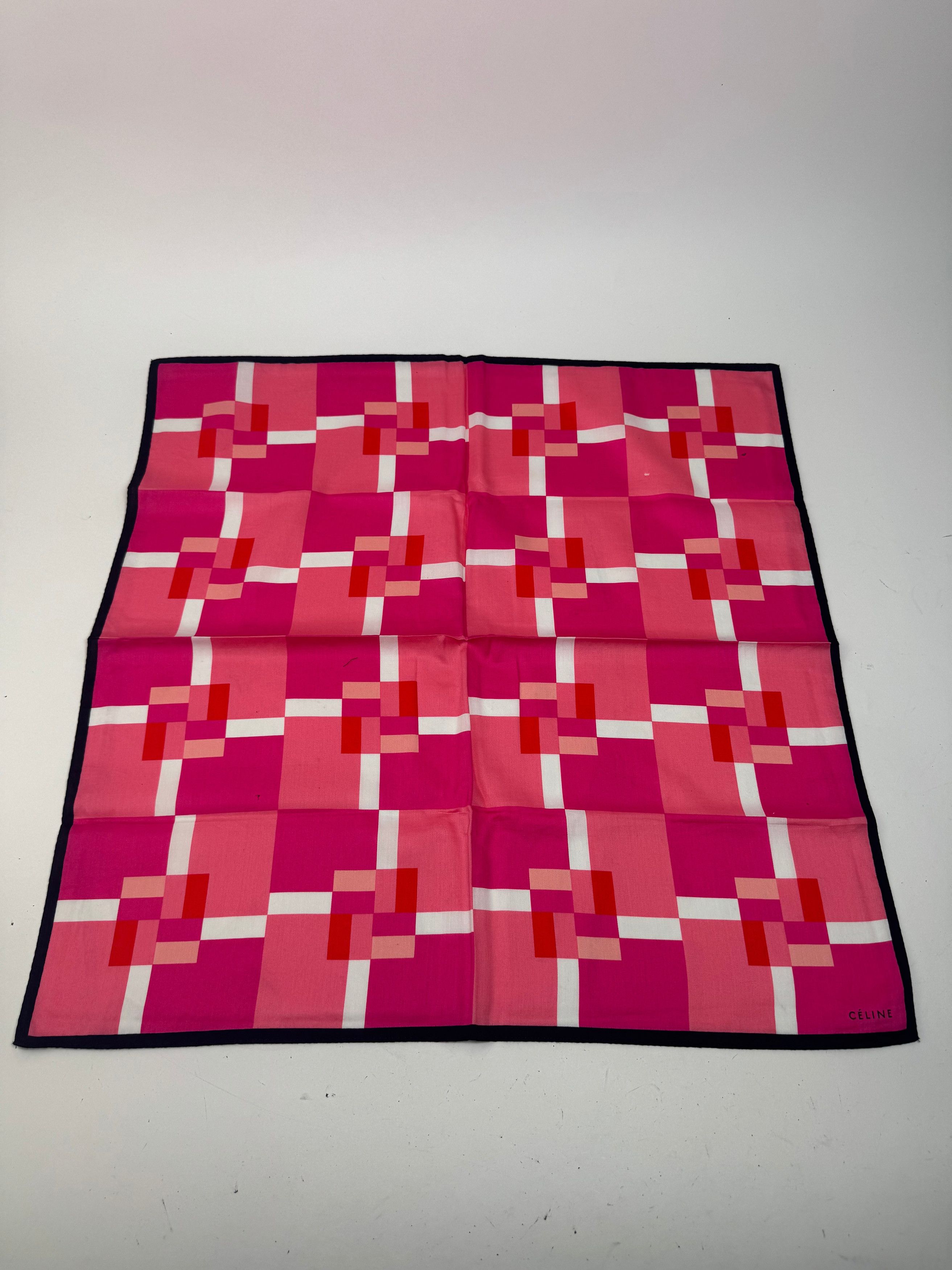 Celine Vintage Scarf pink red white Size ONE SIZE - 5 Thumbnail
