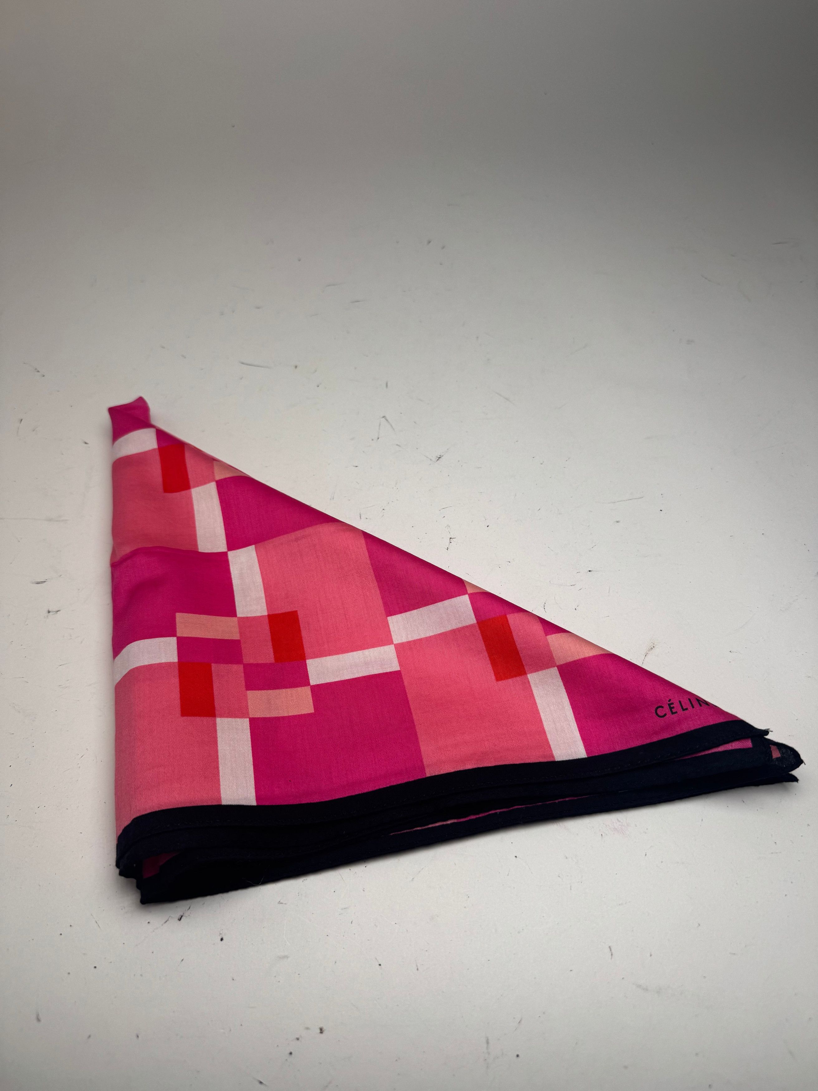 Celine Vintage Scarf pink red white Size ONE SIZE - 8 Thumbnail